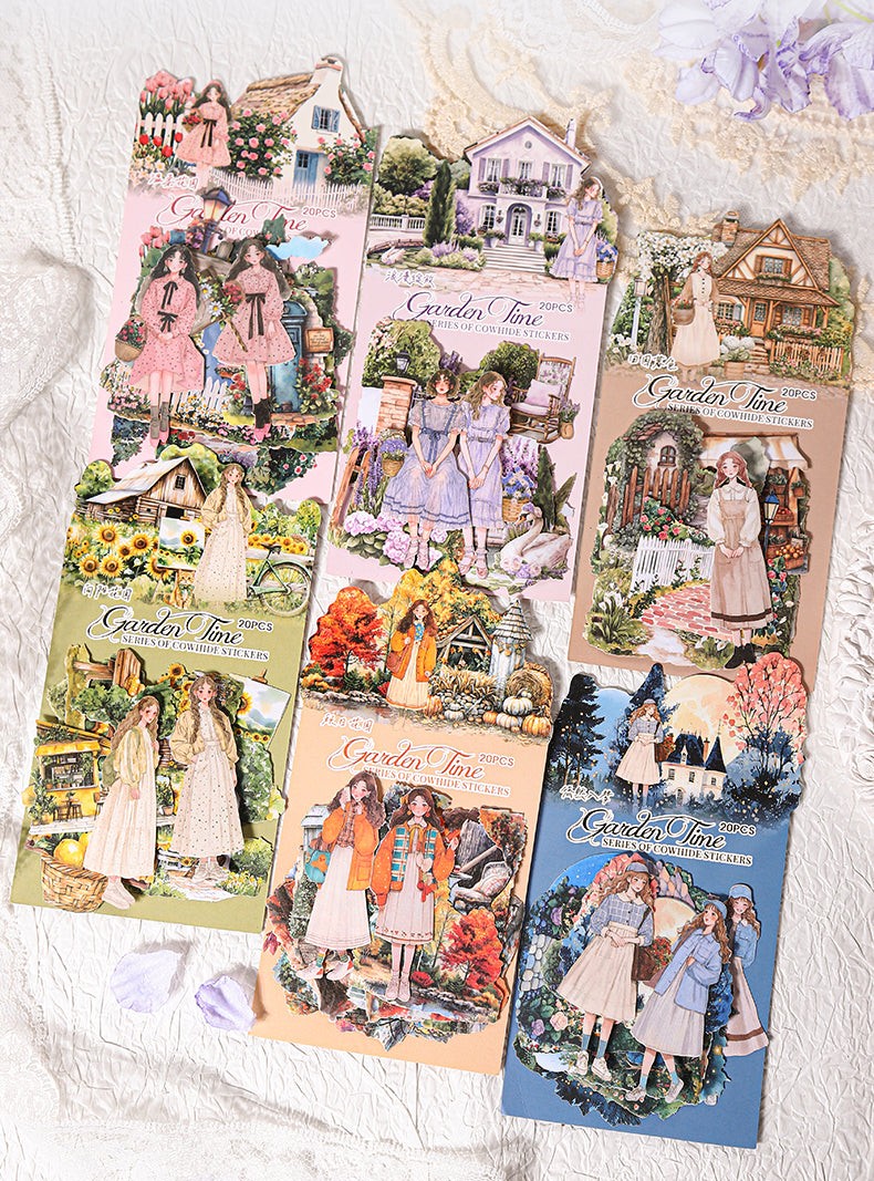 Stickers Garden Time Cardstock - escoger diseño 