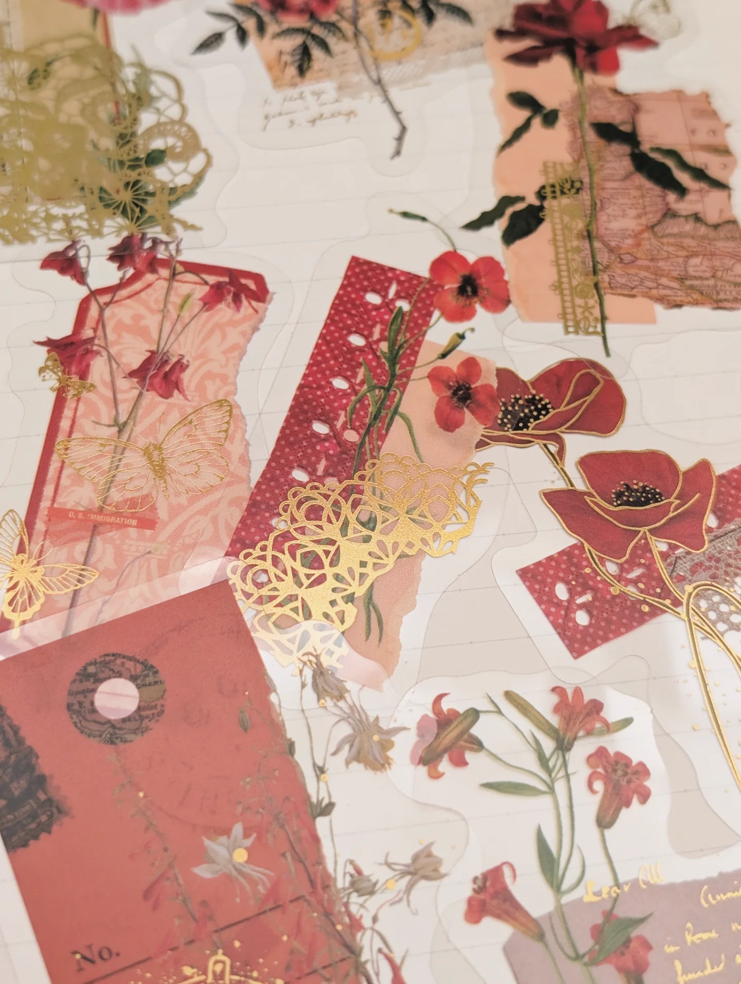 Stickers de Flores Rojas
