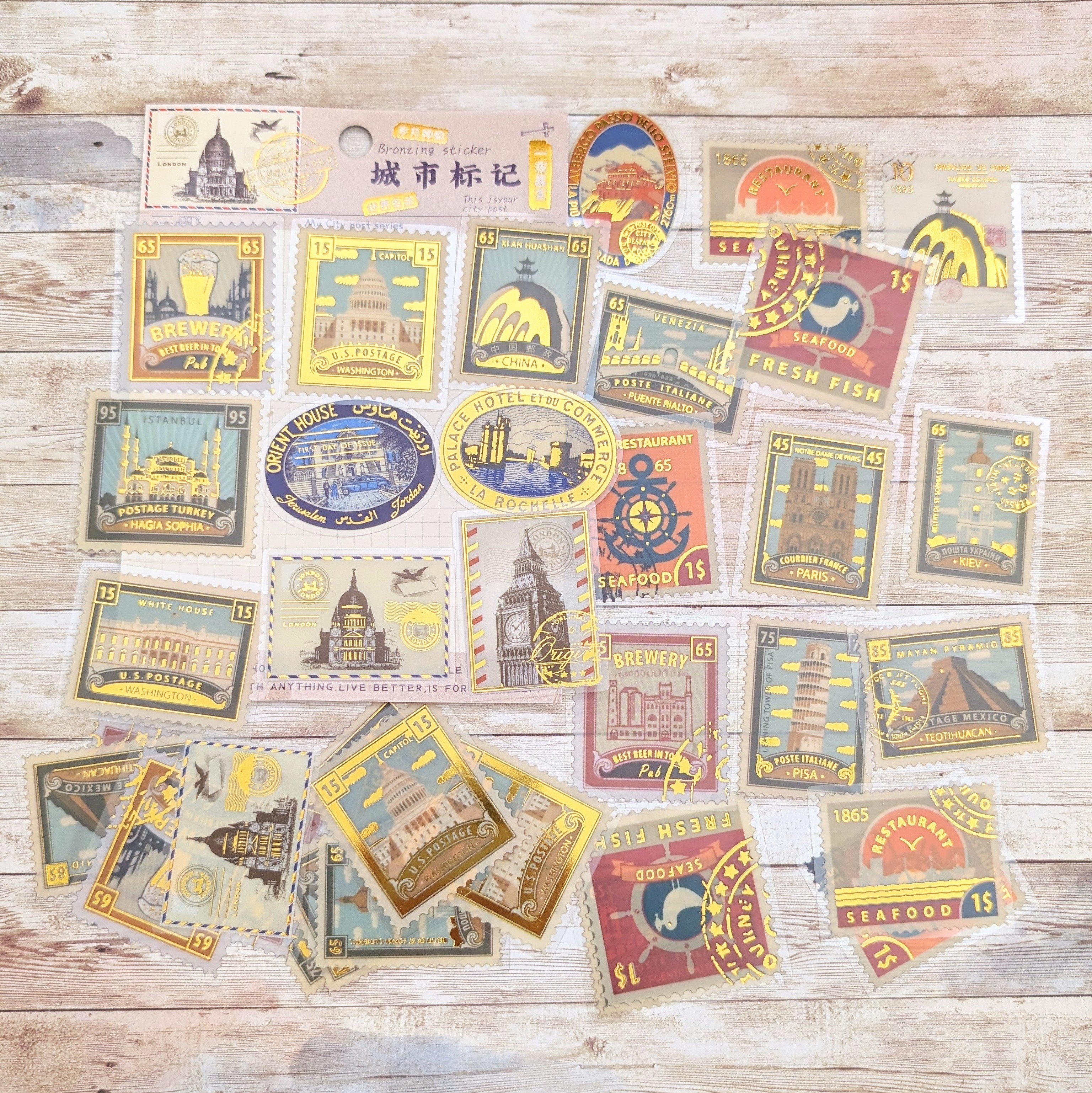 Stickers Vintage - Travel Stamps