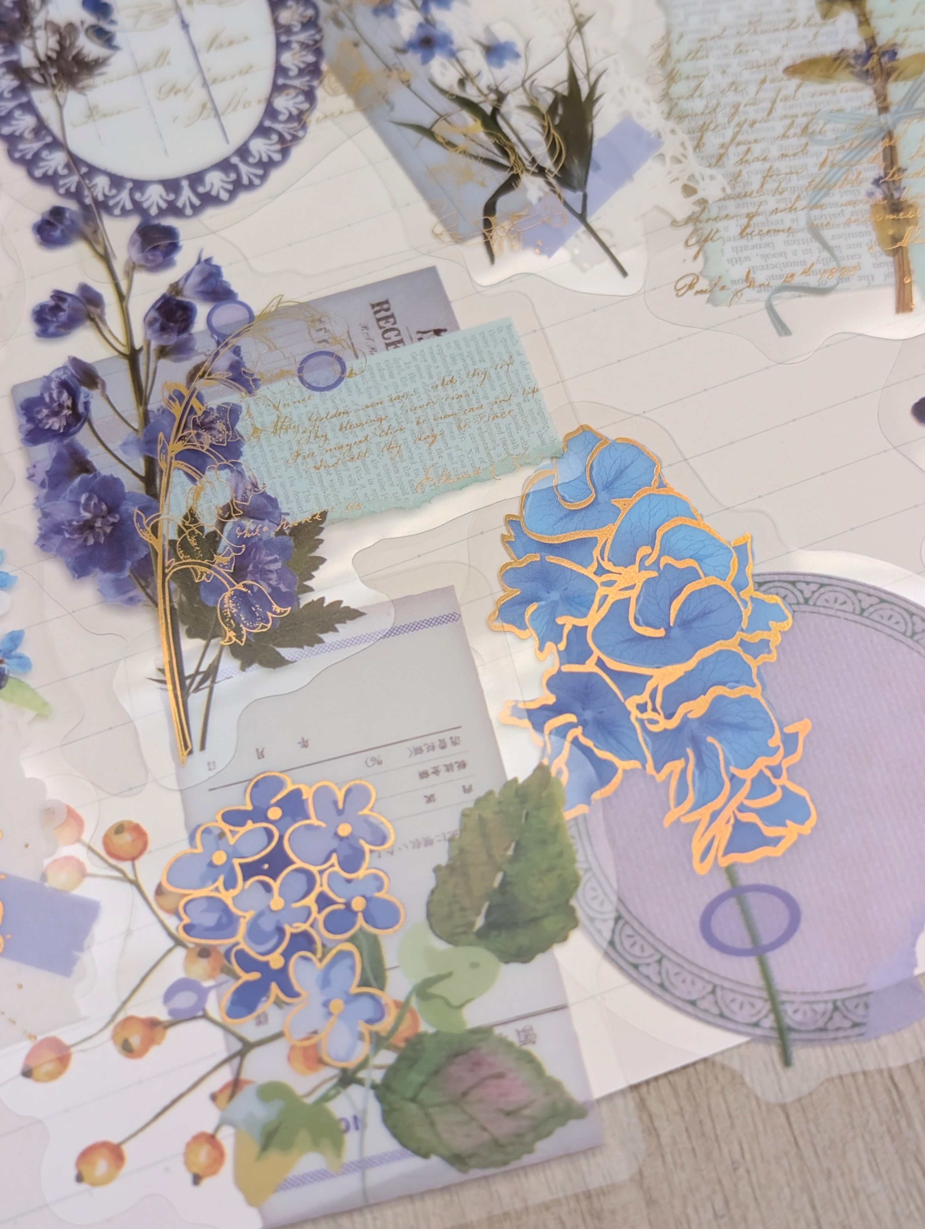 Stickers de Flores Azules 