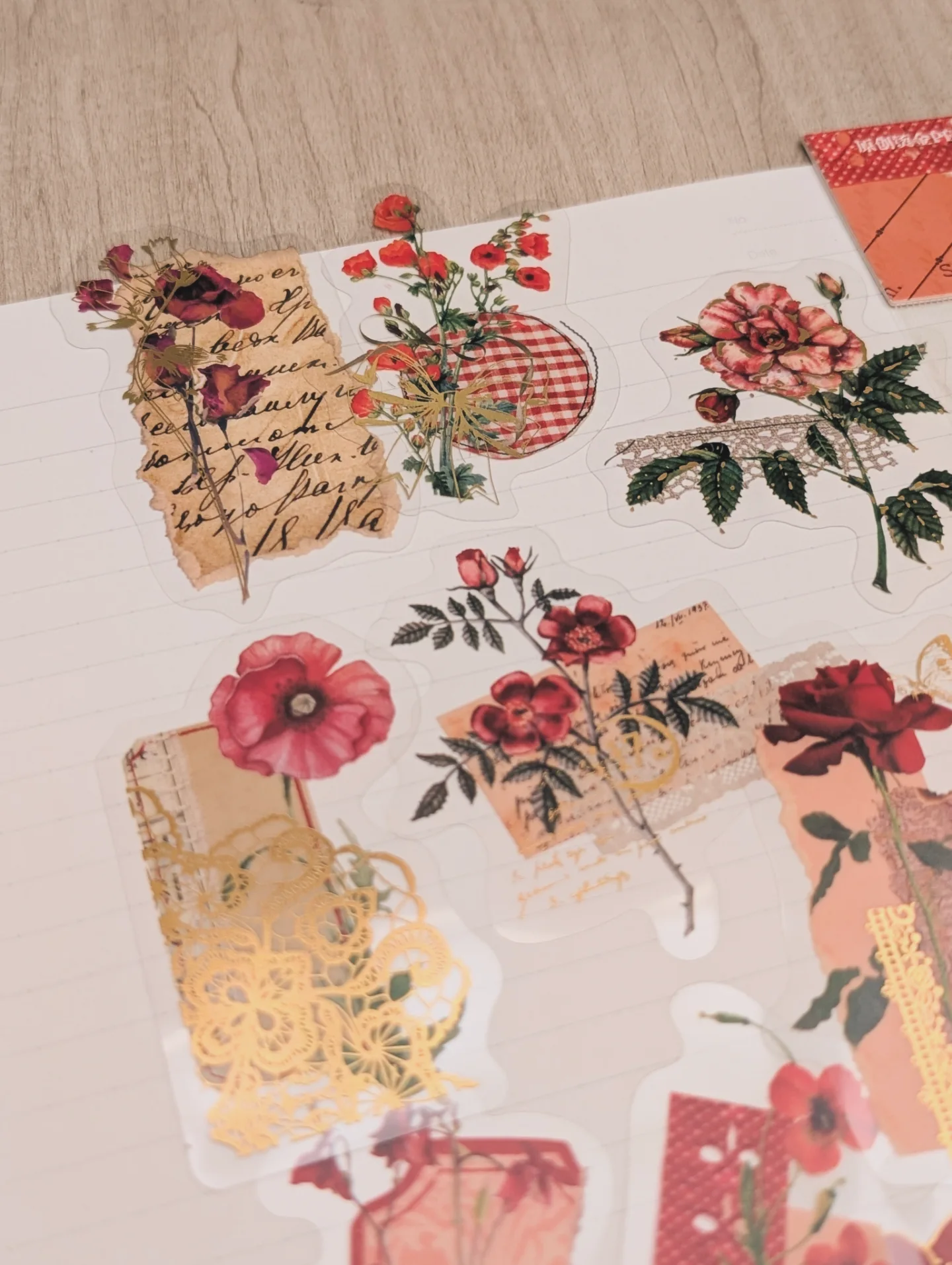 Stickers de Flores Rojas