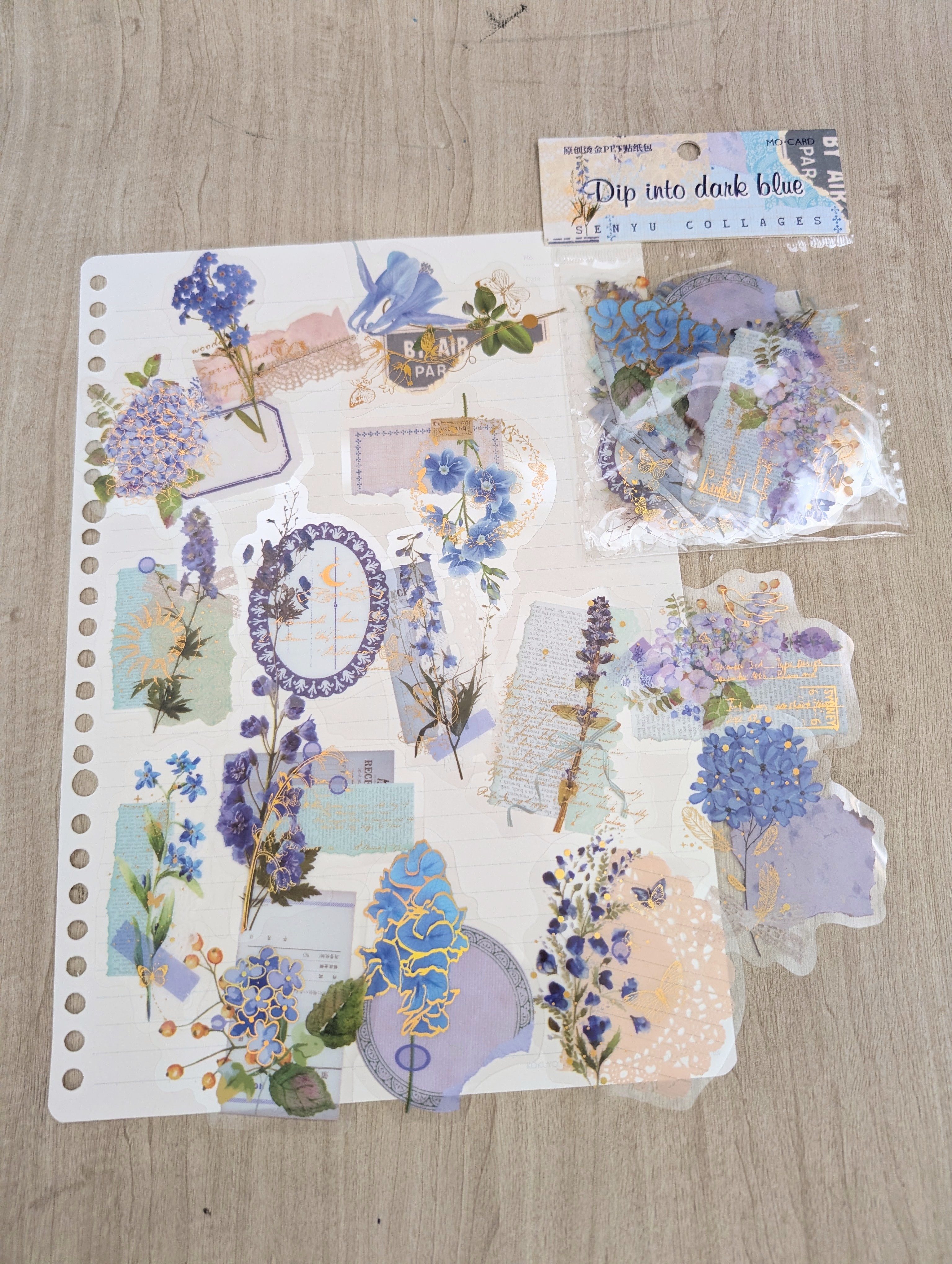 Stickers de Flores Azules 