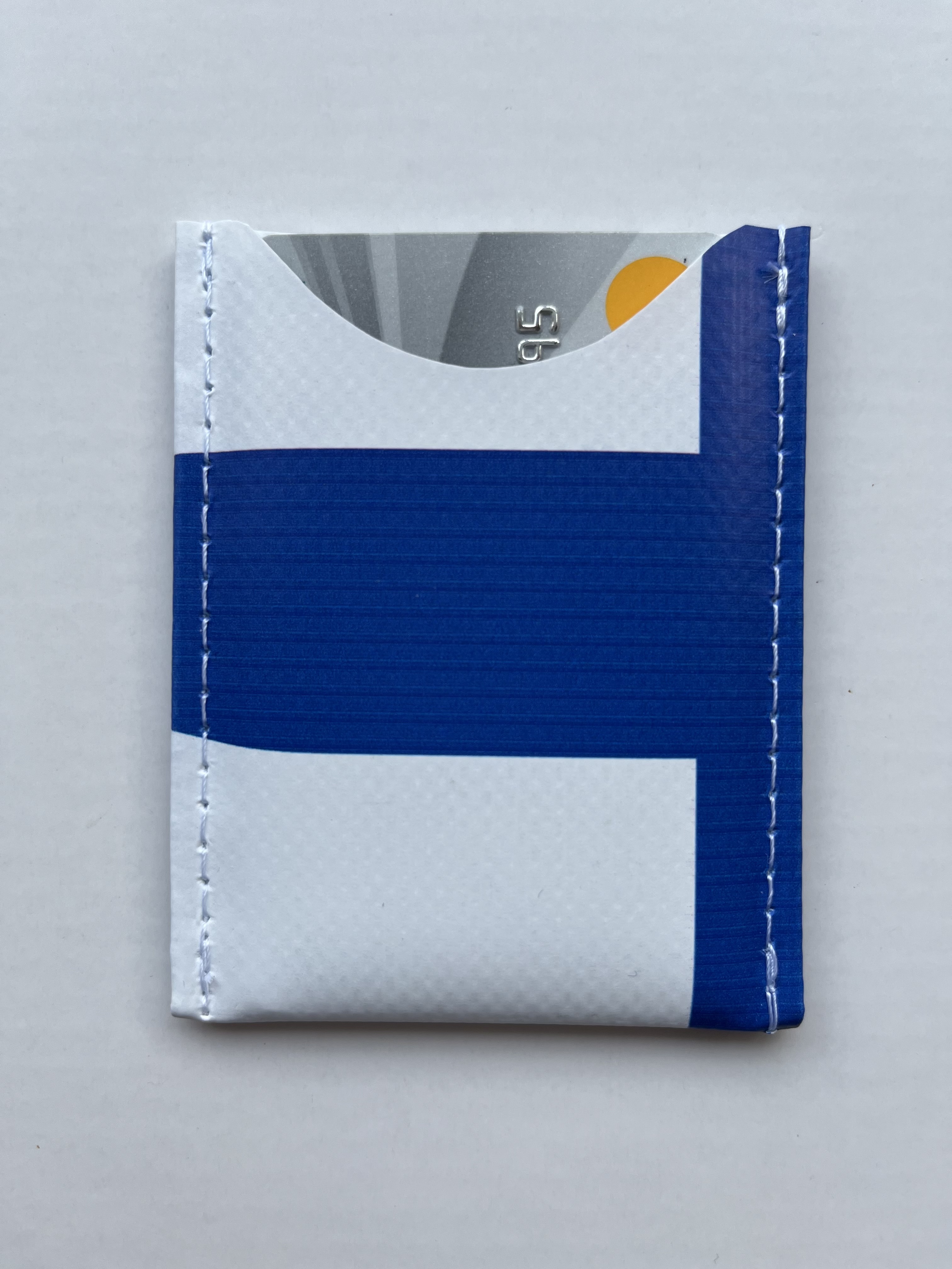 Pasjeshouder | blauw met wit