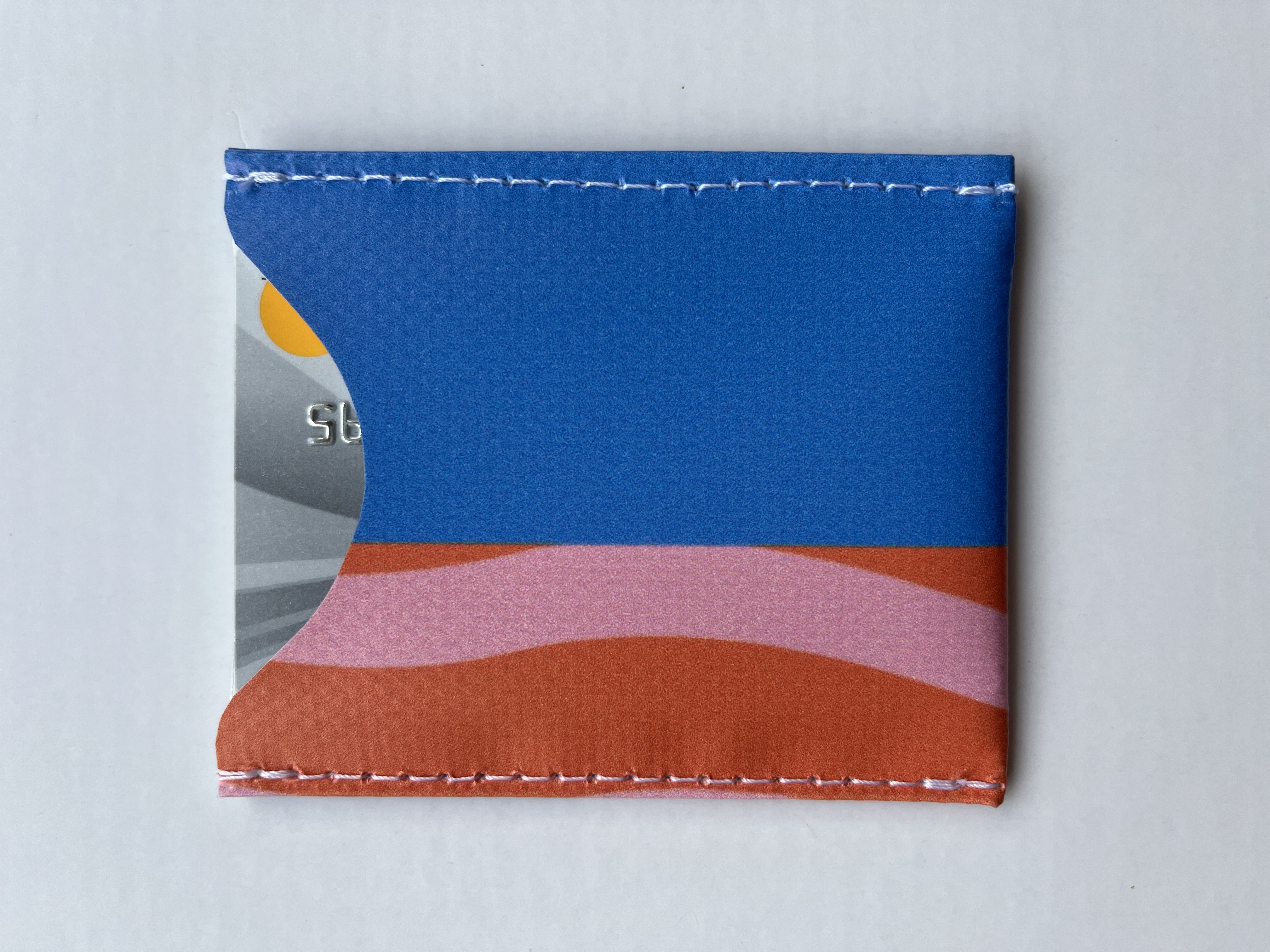 Pasjeshouder | blauw en pink to the left