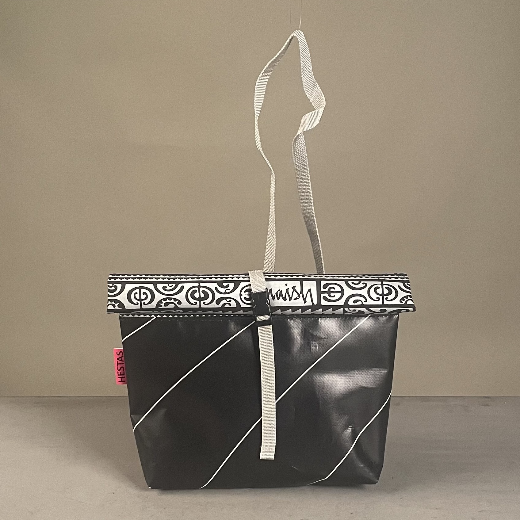 Schoudertas | Zwart met print