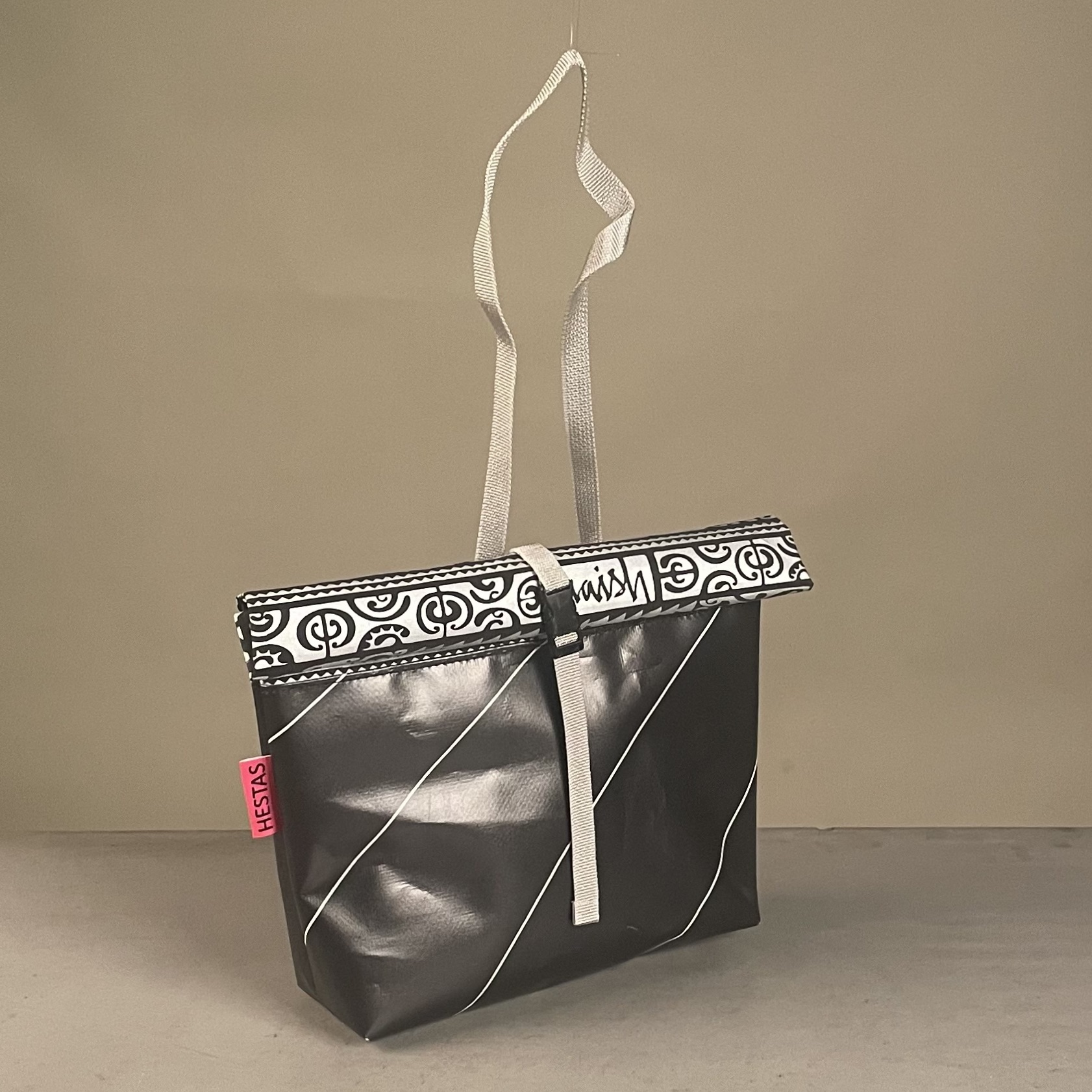 Schoudertas | Zwart met print