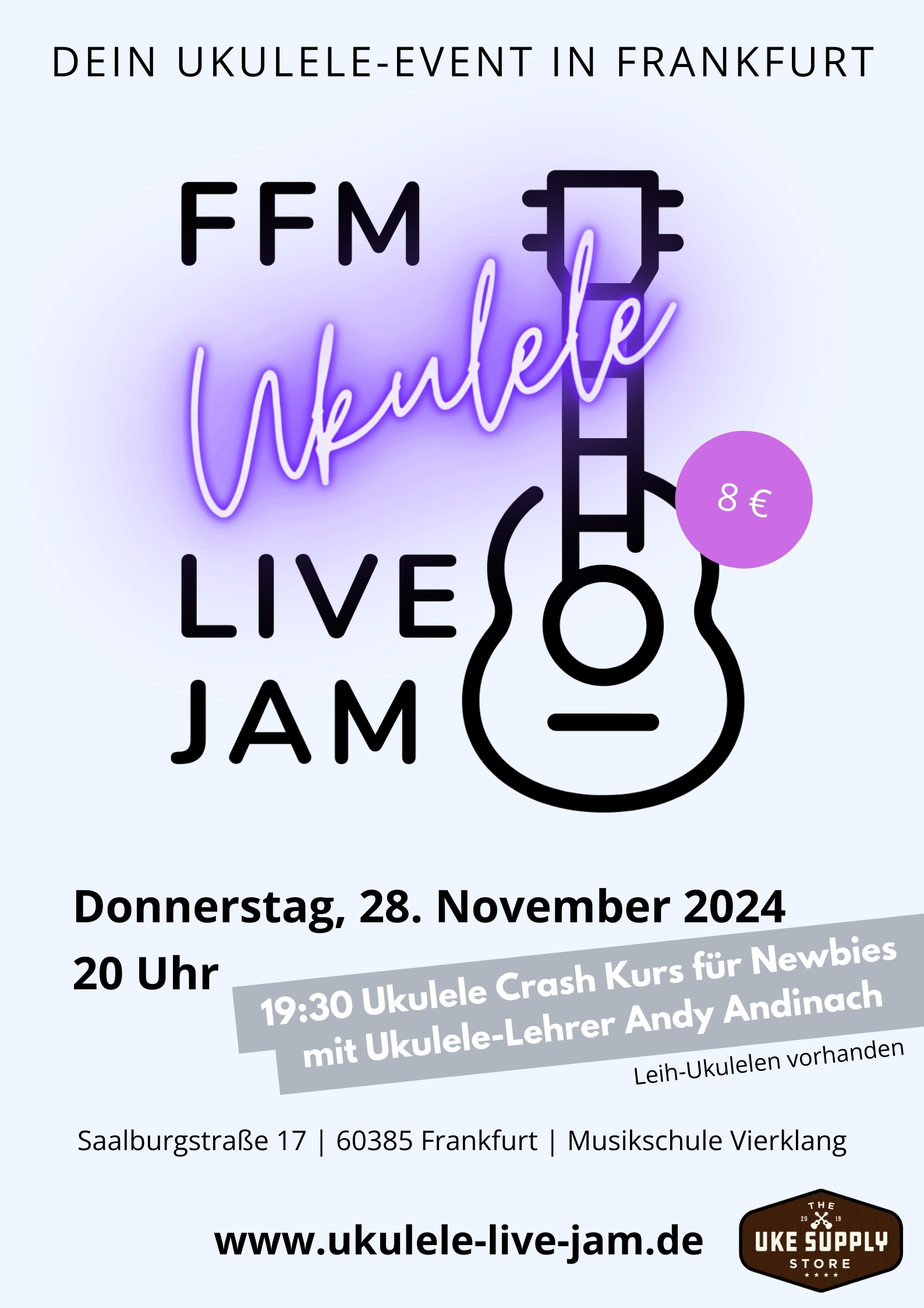 28.11.2024 - Donnerstag - FFM Ukulele Live Jam - 19:30 Uhr