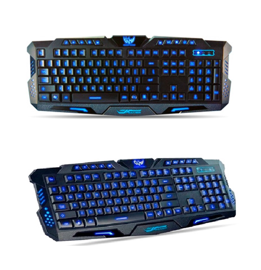 TECLADO USB ILUMINADO RGB TRICOLOR, MULTIMEDIA, M200