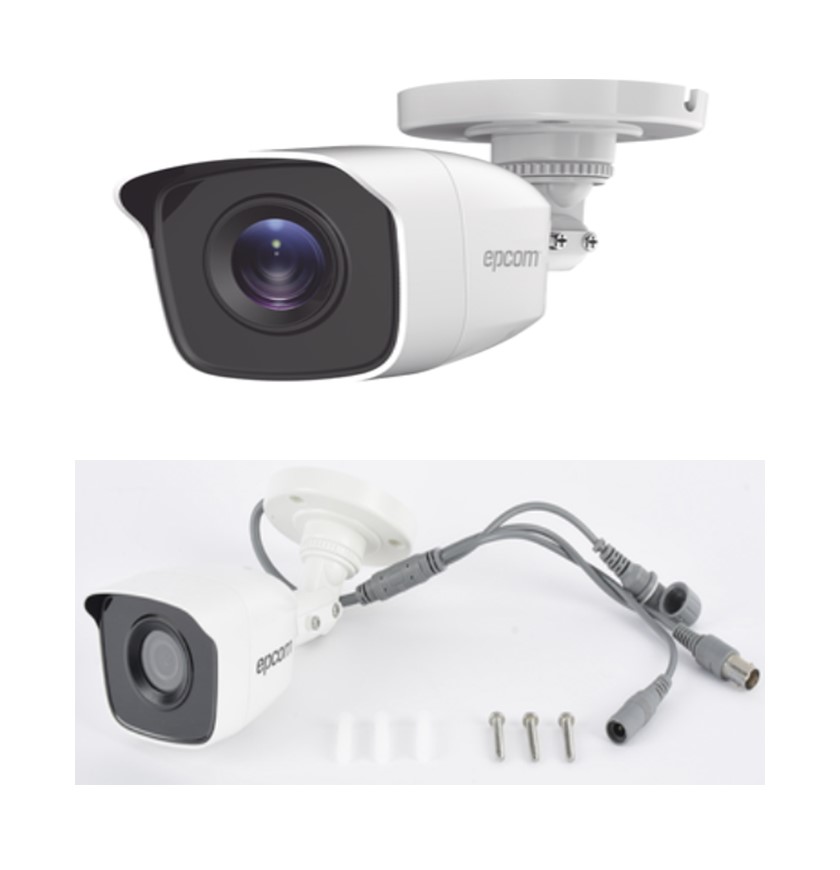 Bala TURBOHD 2 Megapíxeles (1080p) / Gran Angular 103° / Lente 2.8 mm / IR EXIR Inteligente 20 mts / Exterior IP66 / dWDR / TVI-AHD-CVI-CVBS / Policarbonato