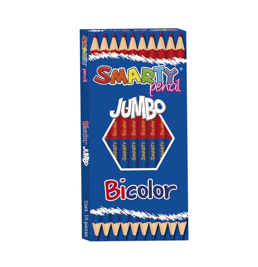 Lápiz Bicolor Hexagonal Jumbo Caja con 10 Piezas Smarty