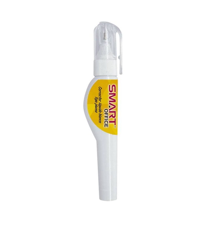 Corrector Líquido Blanco Tipo Pluma 7 ml Caja con 10 Piezas Smart