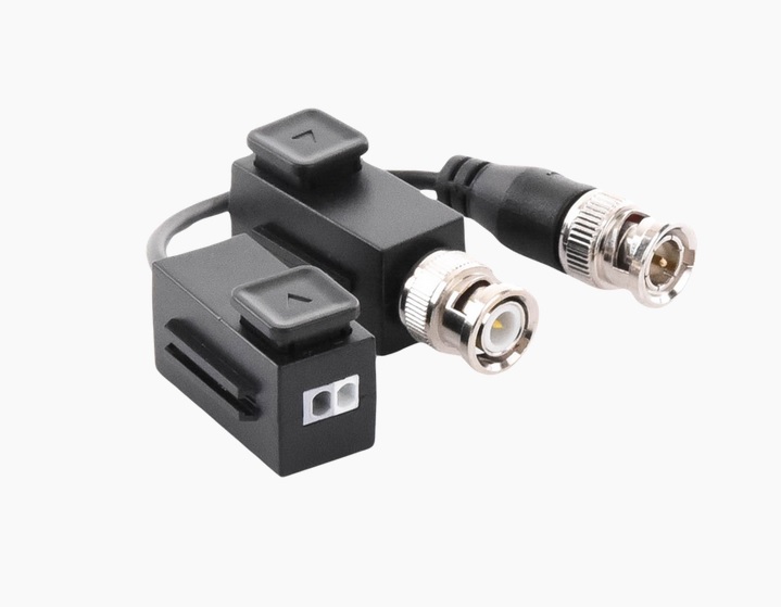 Kit de Transceptor (Balluns) TURBOHD con Boton Push / Hasta 8 MP (4K) / 100% Cobre / Soporta HD-TVI / AHD / CVI / CVBS / Audio por Coaxitron / Datos para Menu de Configurar de Cámaras 