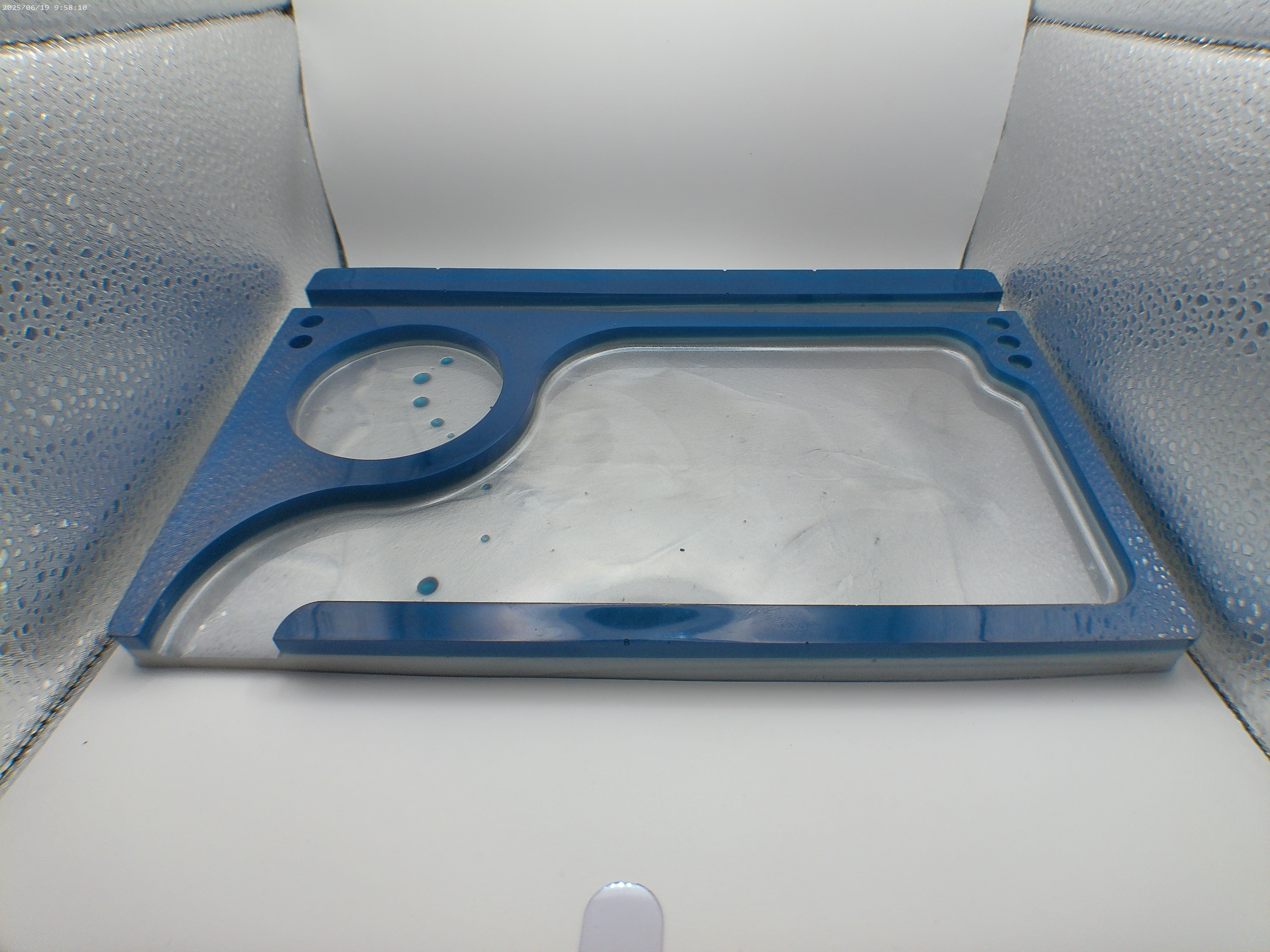 Cowboys Inspired Blue and Silver Rolling Tray with Cell Phone Holder