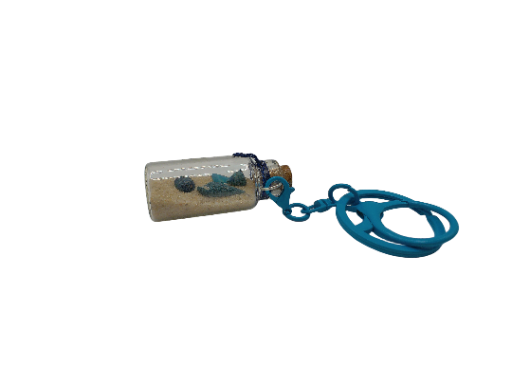 Beach in Bottle Keychain