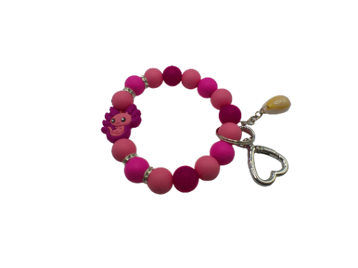Colorful Beaded Charm Keychain Bracelets