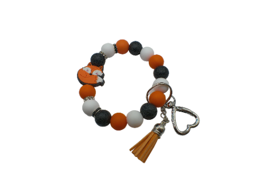 Colorful Beaded Charm Keychain Bracelets