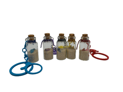 Beach in Bottle Keychain