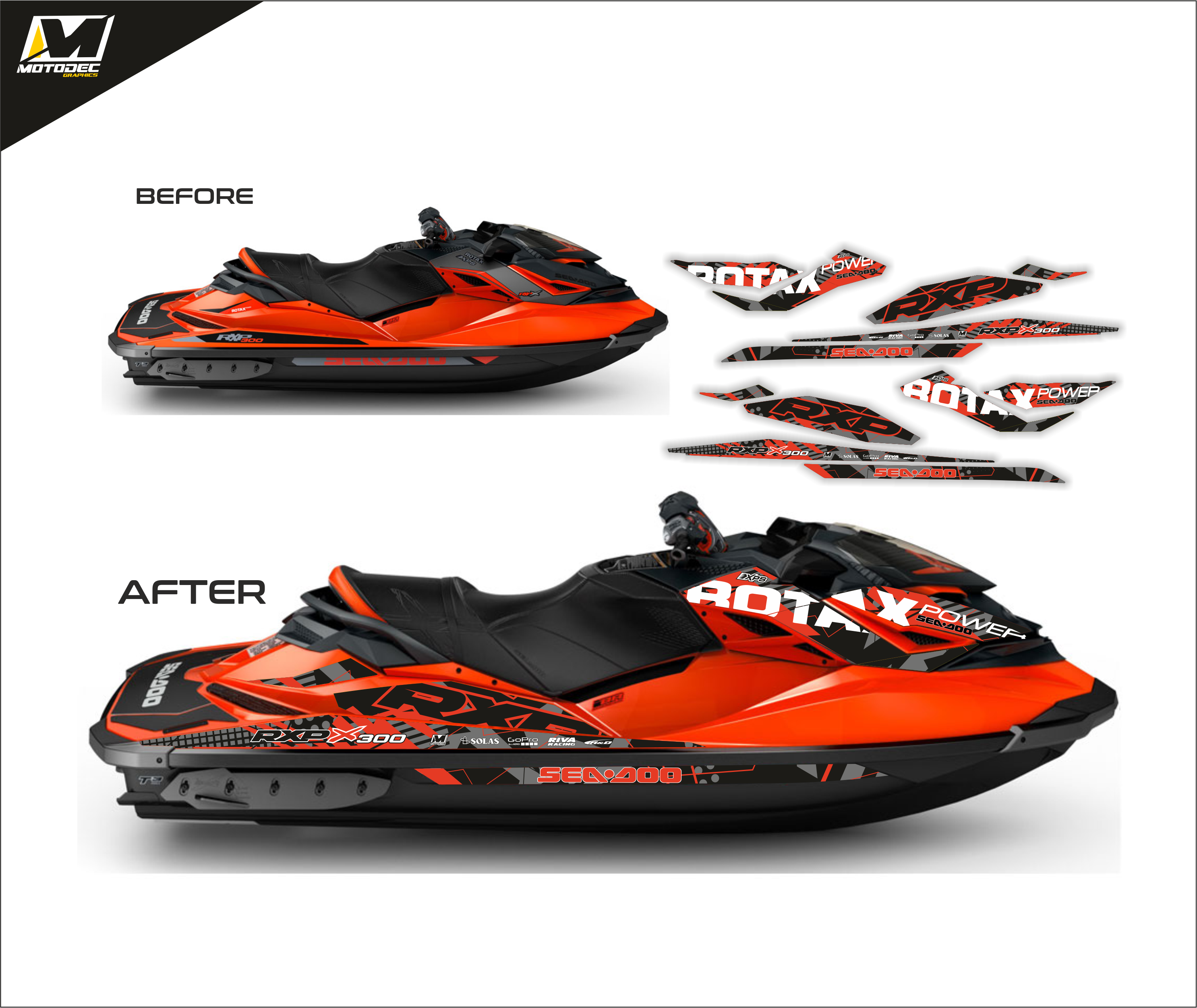 SEADOO RXP RXPX 300 2016 2017 lava red