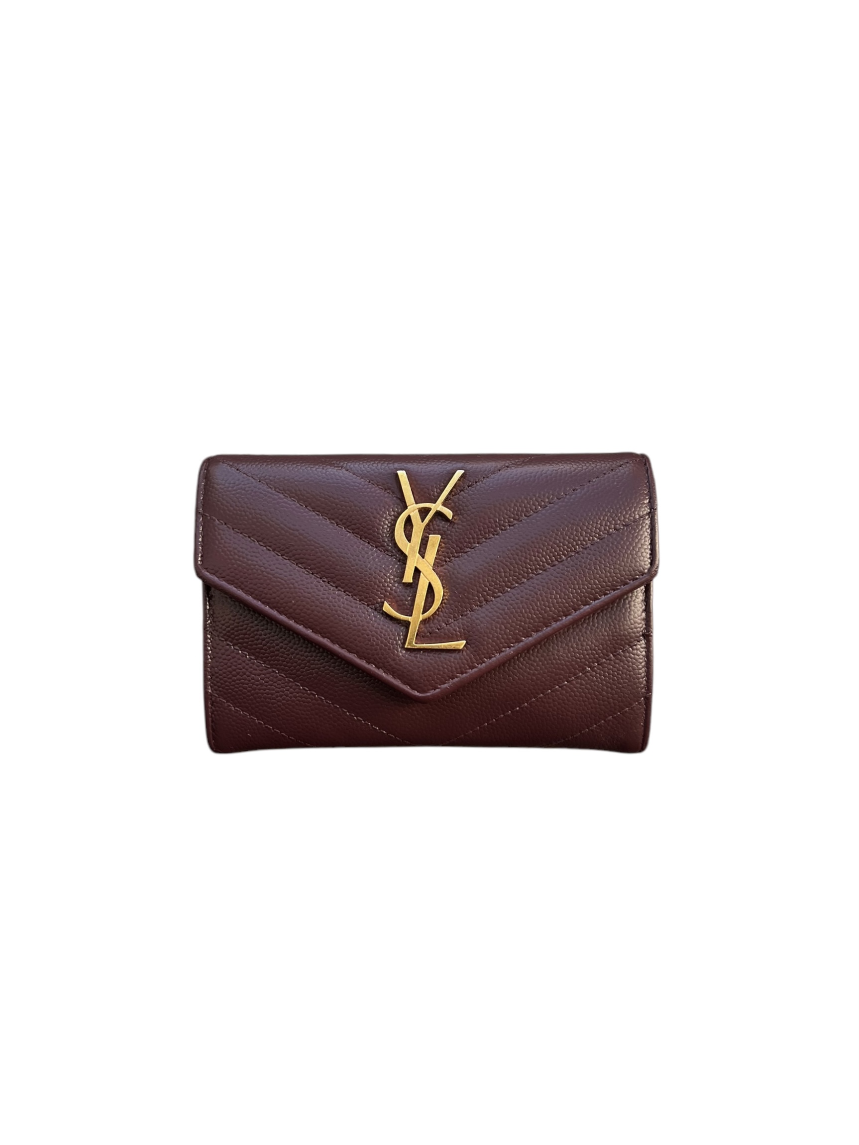 Saint Laurent Portefeuille bordeaux 