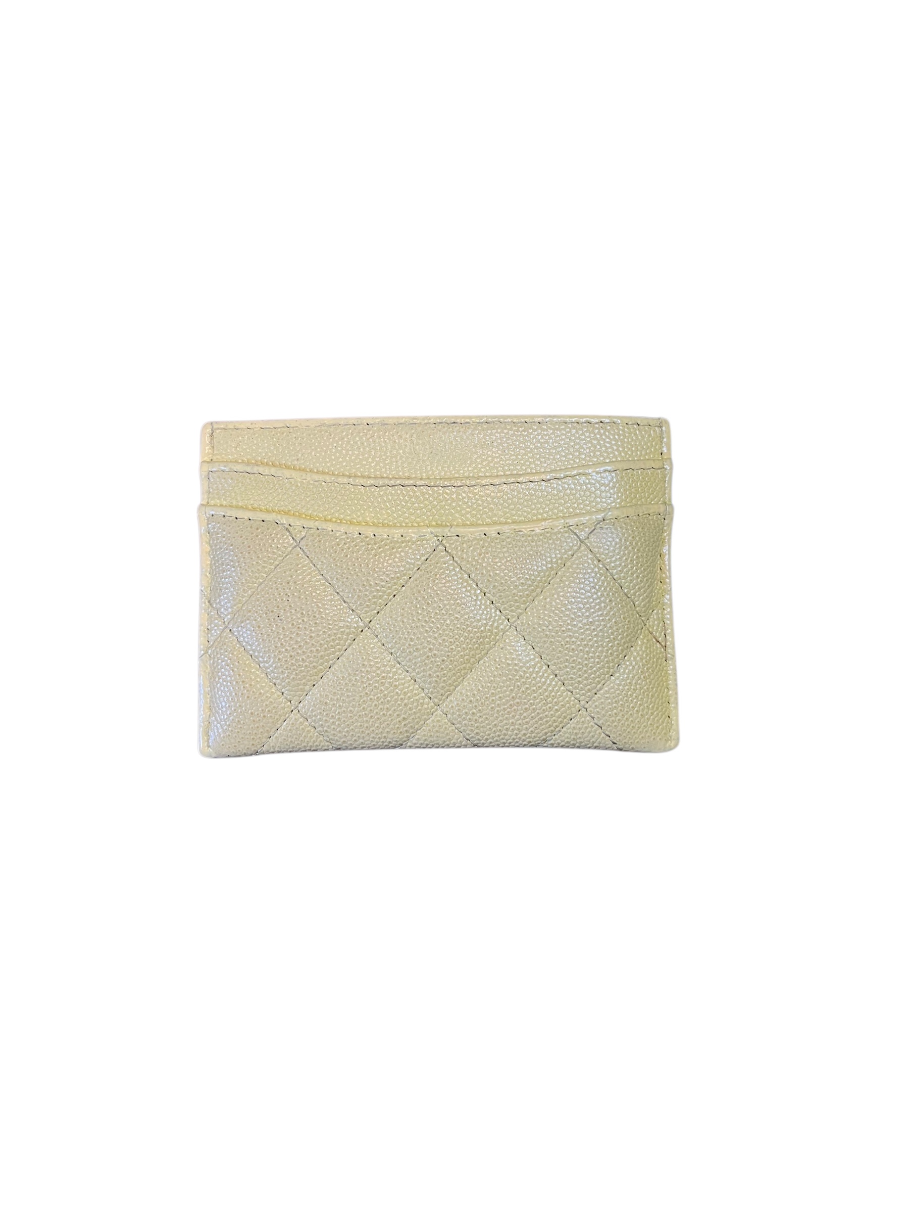 Porte-cartes Chanel jaune beurre  