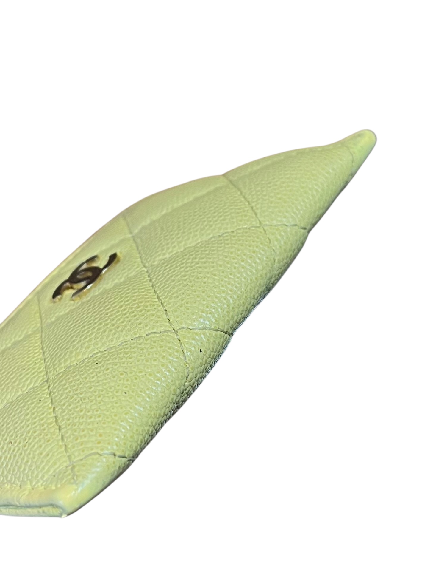 Porte-cartes Chanel jaune beurre  