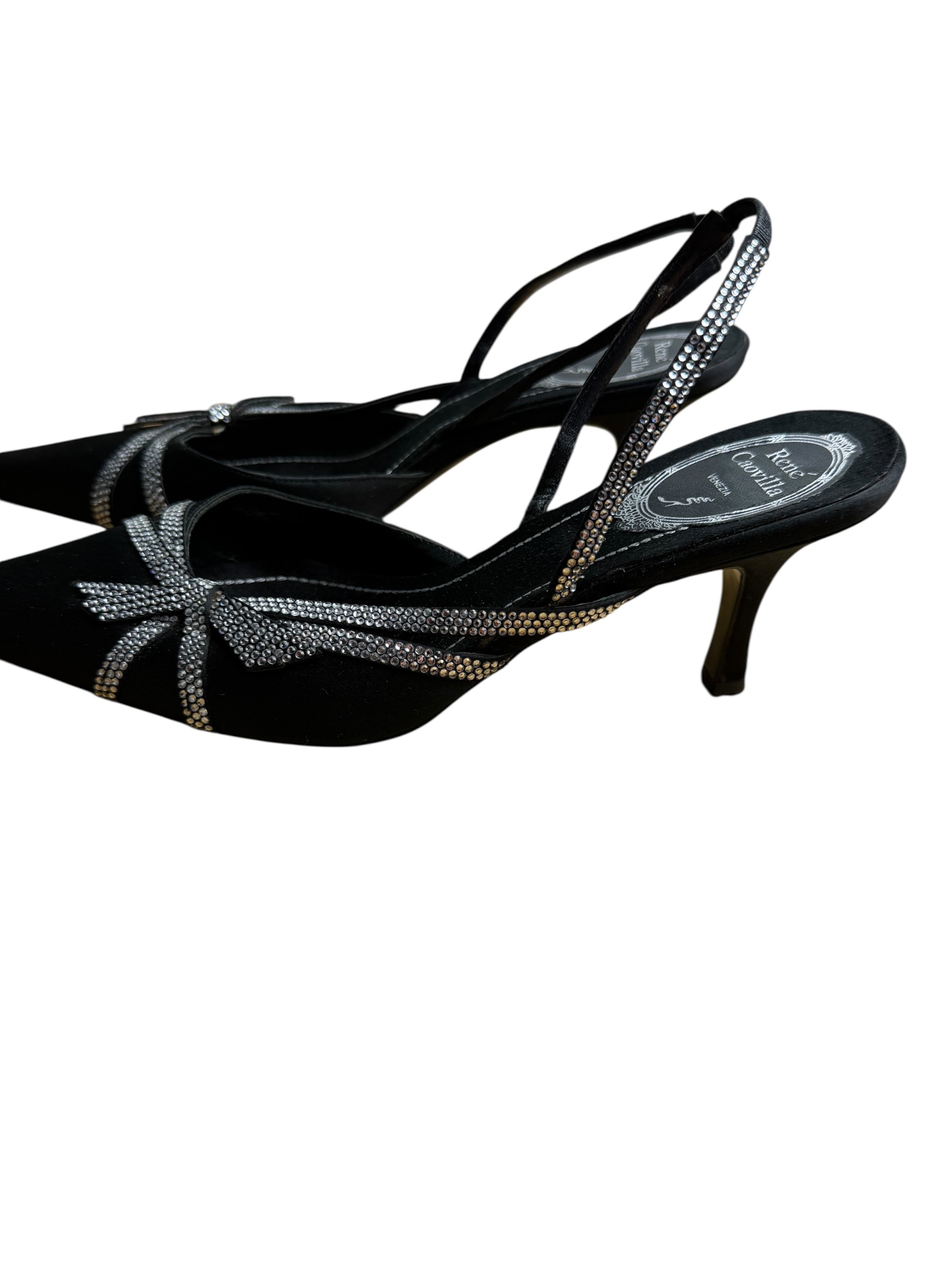 René Caovilla noir et strass 