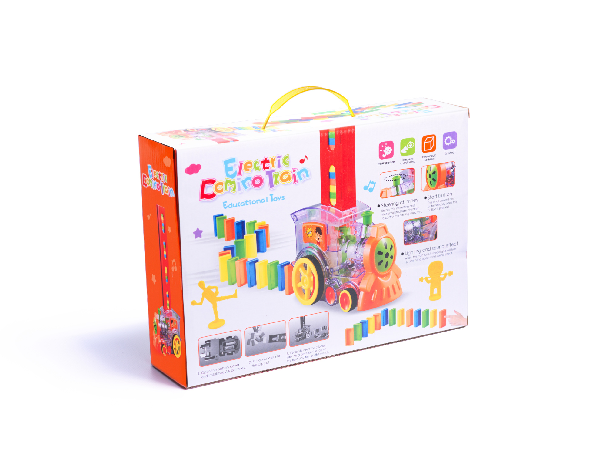 Elektrinis domino traukinukas.