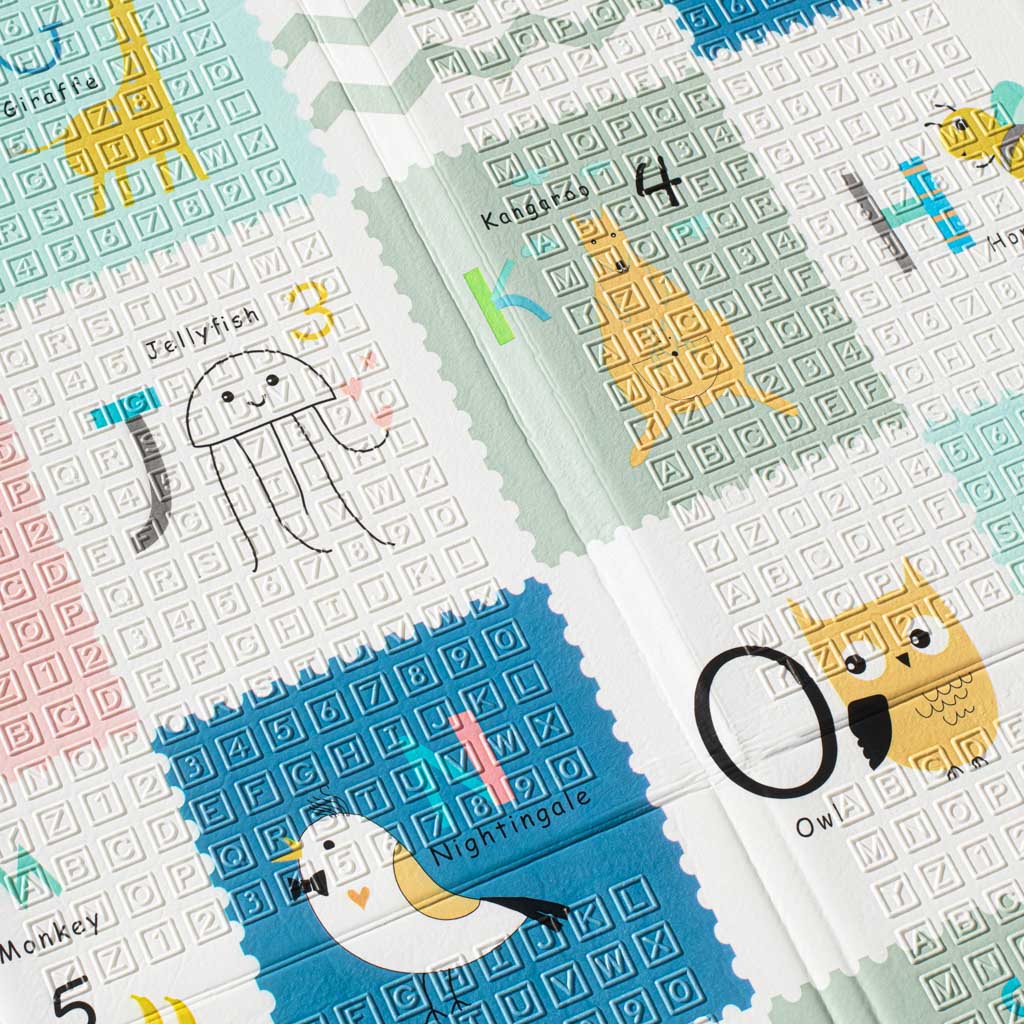 Dvipusis kilimėlis ,,drambliukas/abėcėlė"(180x200x1cm)