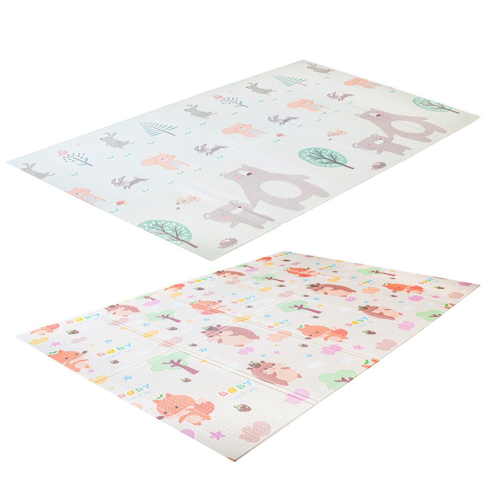 Dvipusis, lavinamasis kilimėlis,,meškiukai/ežiukai"(150x195x1cm)