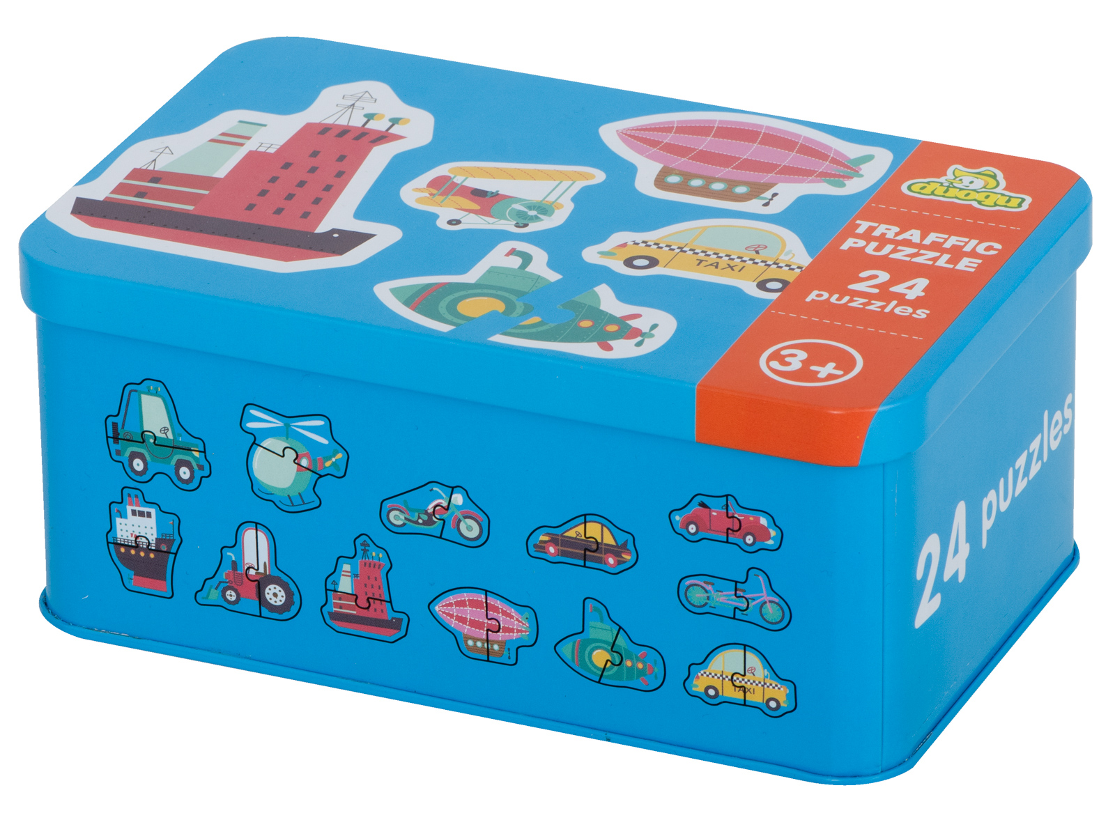 Transporto priemonių dėlionės metalinėje dėžutėje.Nr.2