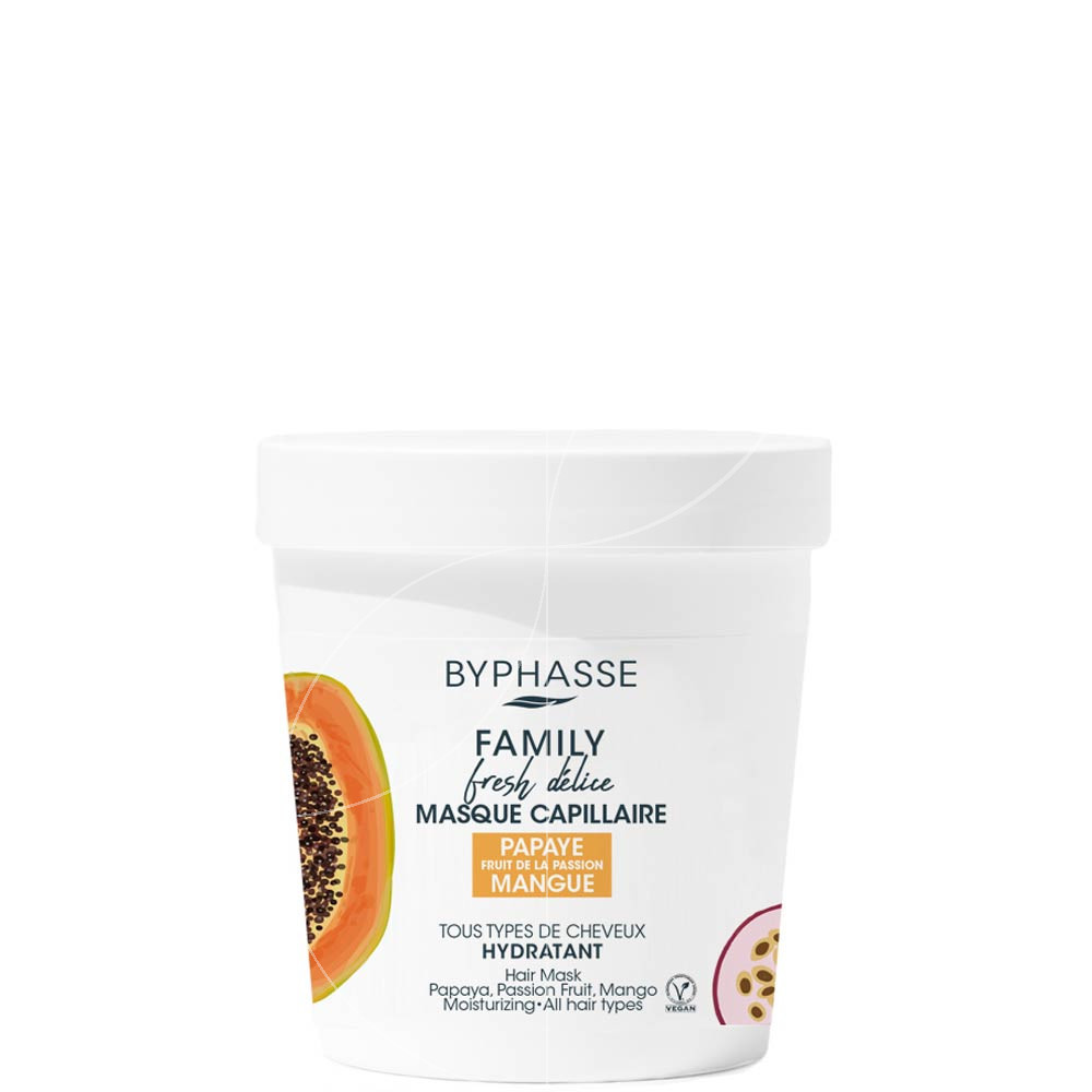Byphasse - Mascarilla Fresh Délice Papaya y Fruta de la Pasión Para Todo Tipo de Cabello Hidratante - 250ml
