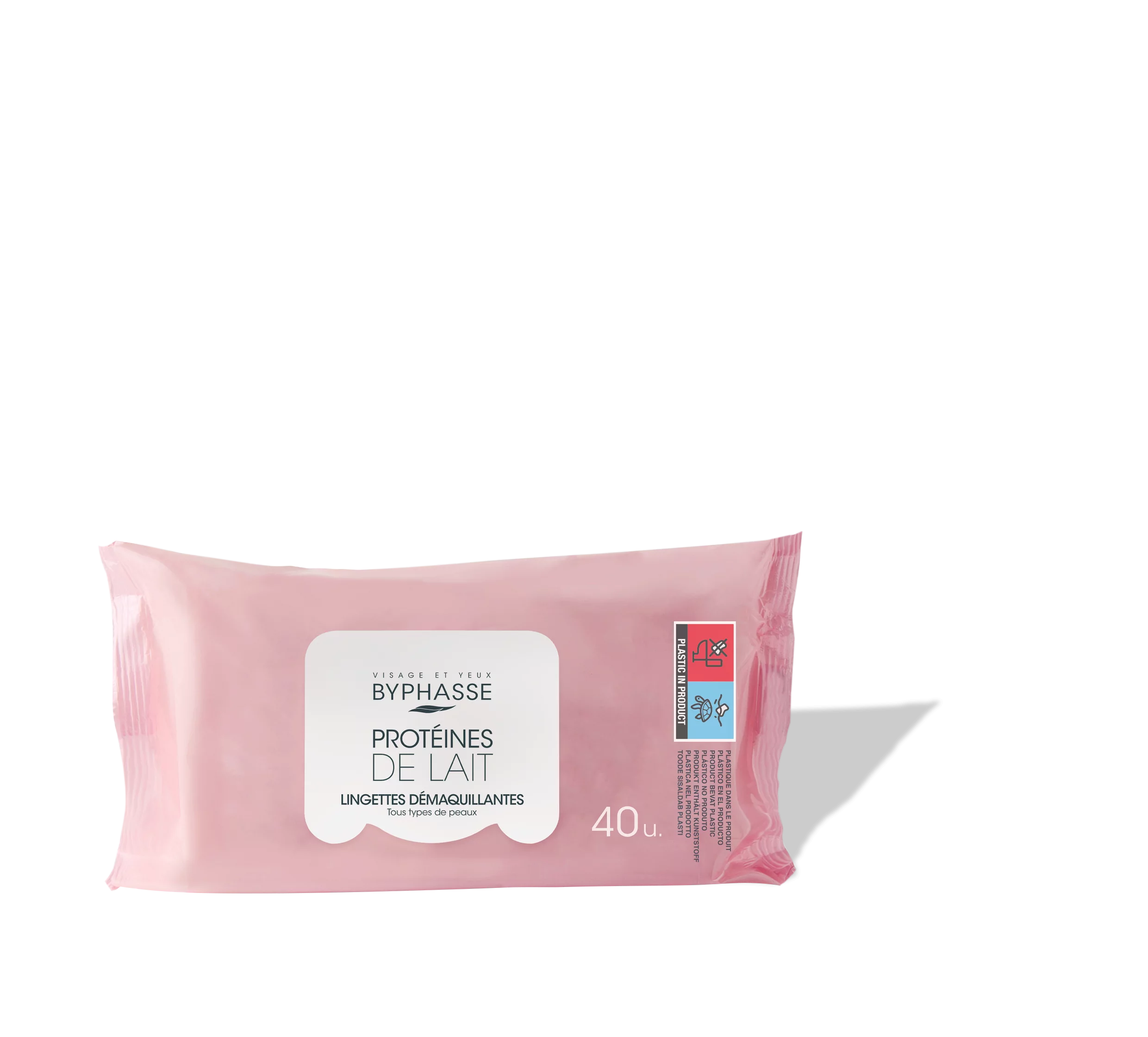 Byphasse - TOALLITAS DESMAQUILLANTES 40U - proteína de leche