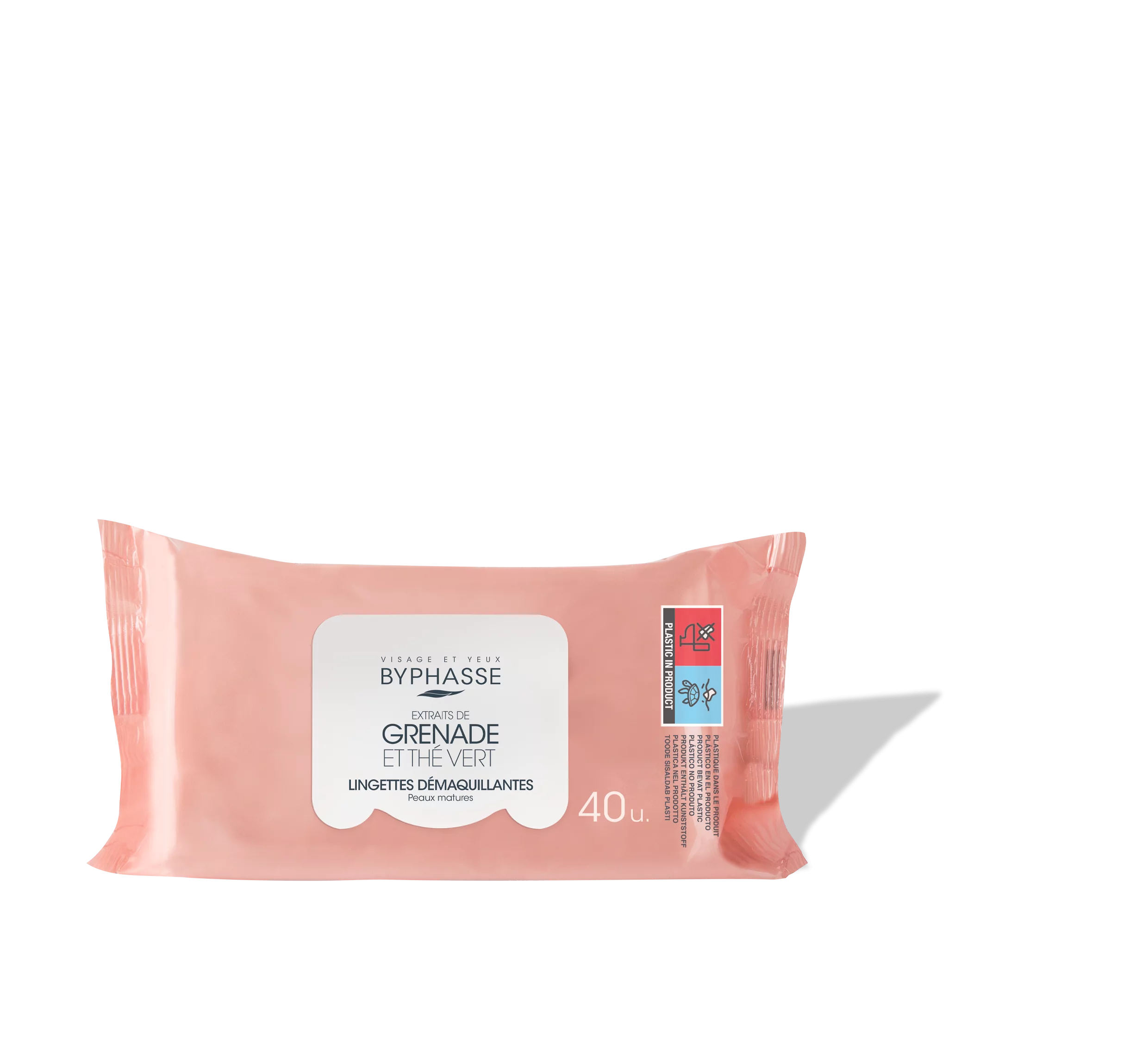 Byphasse - TOALLITAS DESMAQUILLANTES 40U - granada y té verde