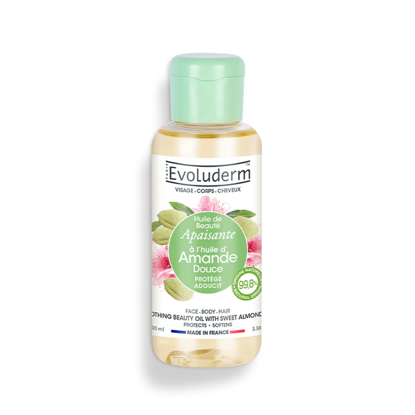 Evoluderm - Aceite de Belleza Calmante con Aceite de Almendra Dulce 100ml