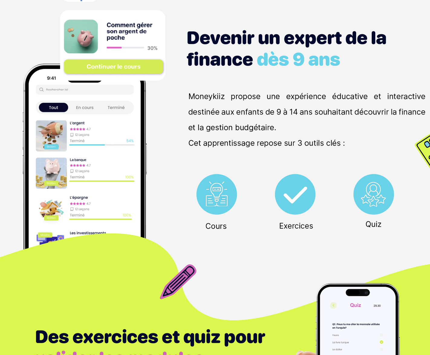 Application d'éducation financière Moneykiiz