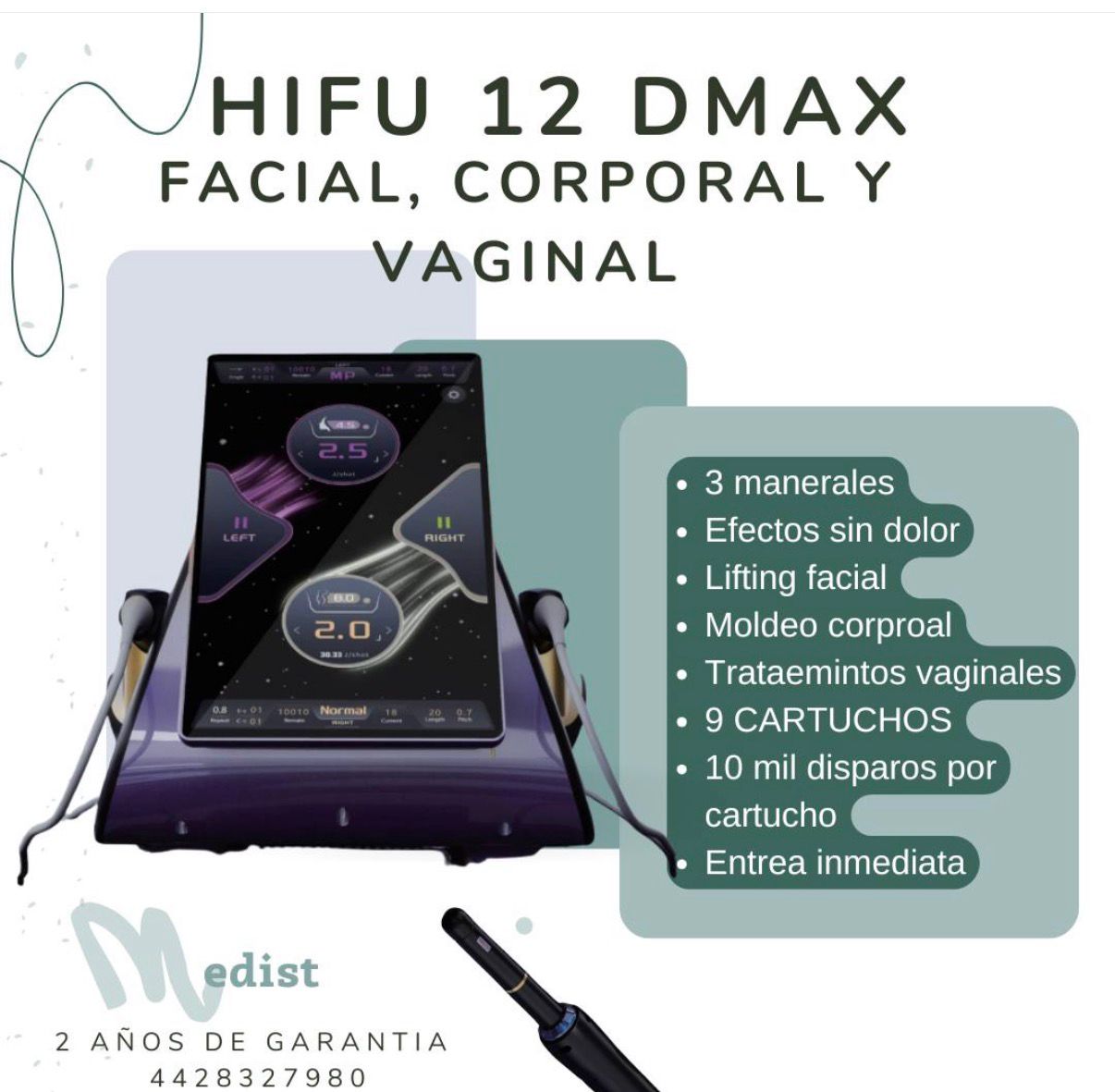 HIFU 12 d facial, corporal y vaginal