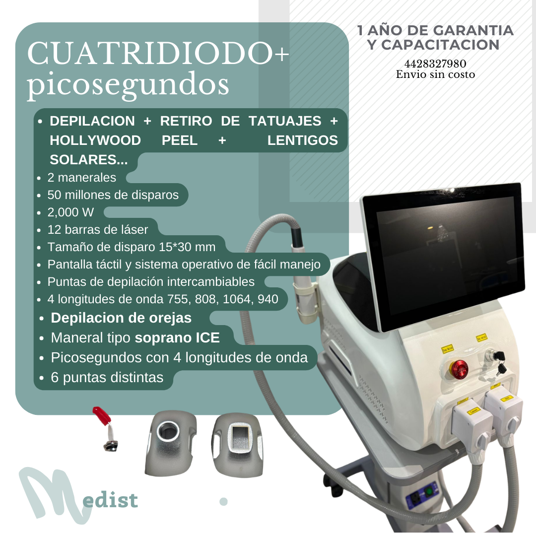 Láser CUATRIDIODO con Picosegundos  2 en 1