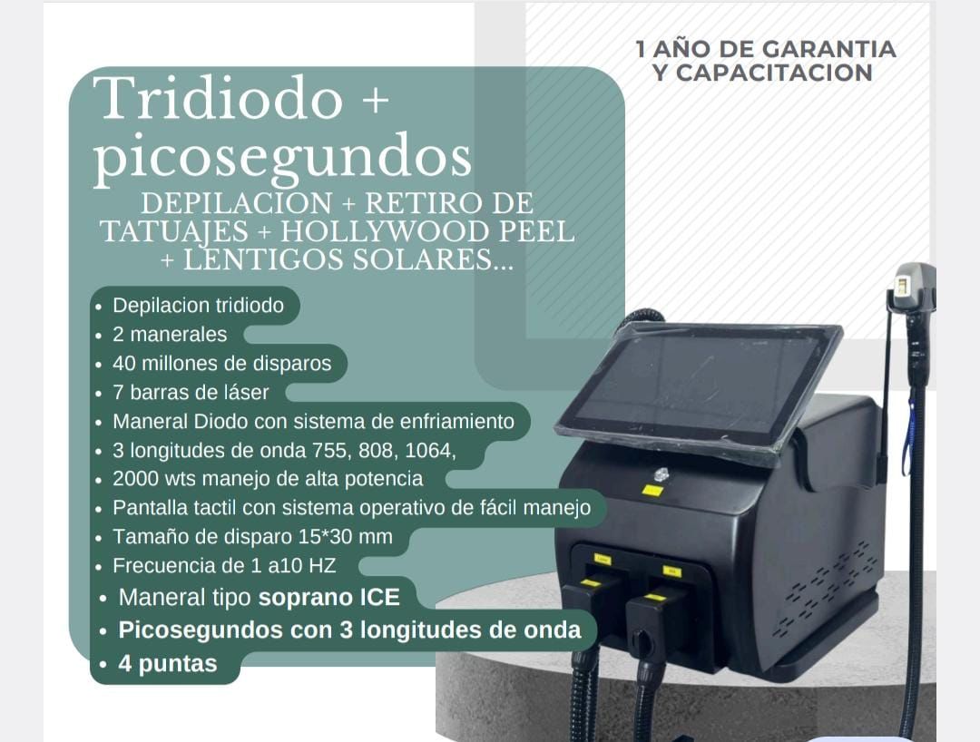 Laser 2 en 1 TRIDIODO mas PICOSEGUNDOS