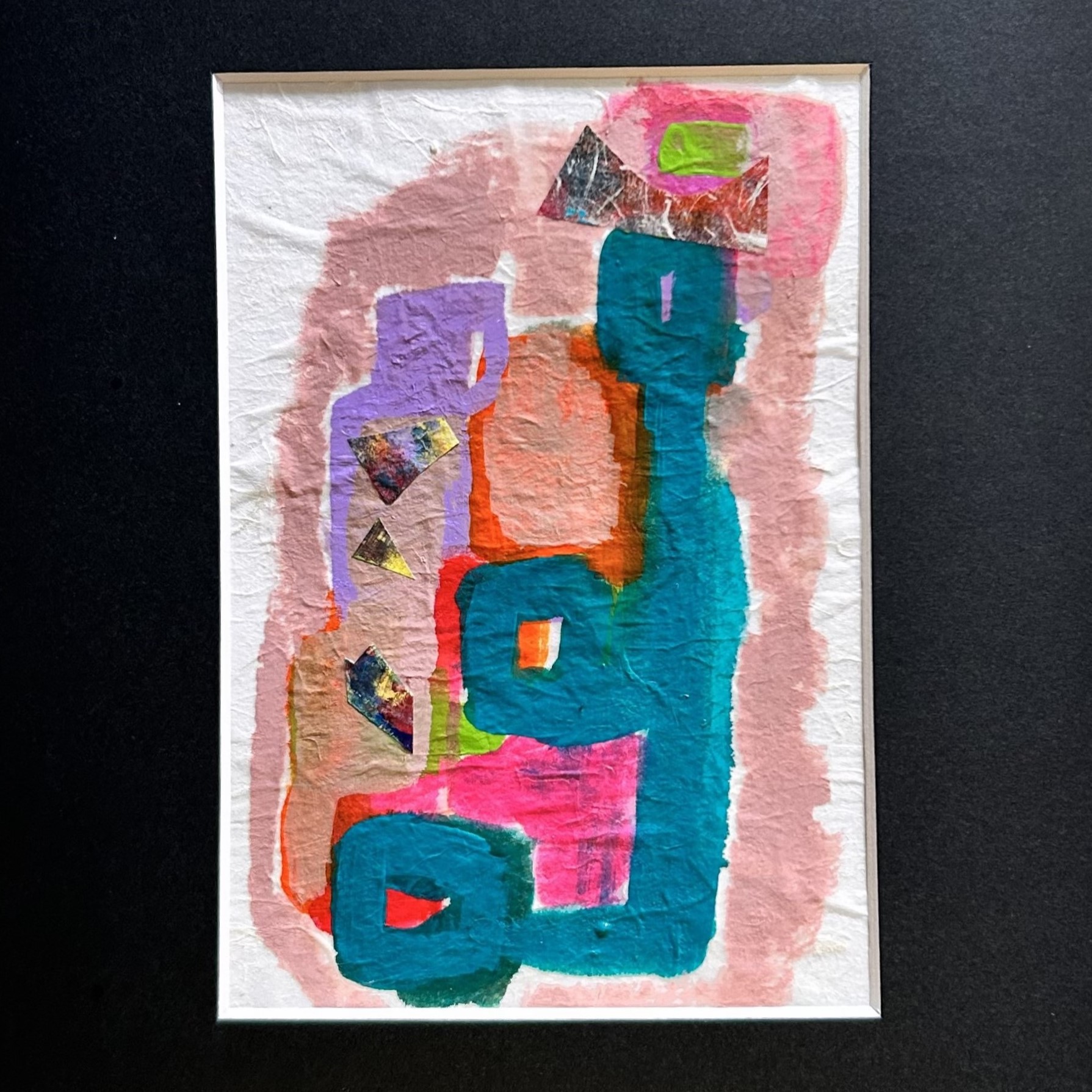 8x10 Matted Abstract Art on Mulberry Rice Paper