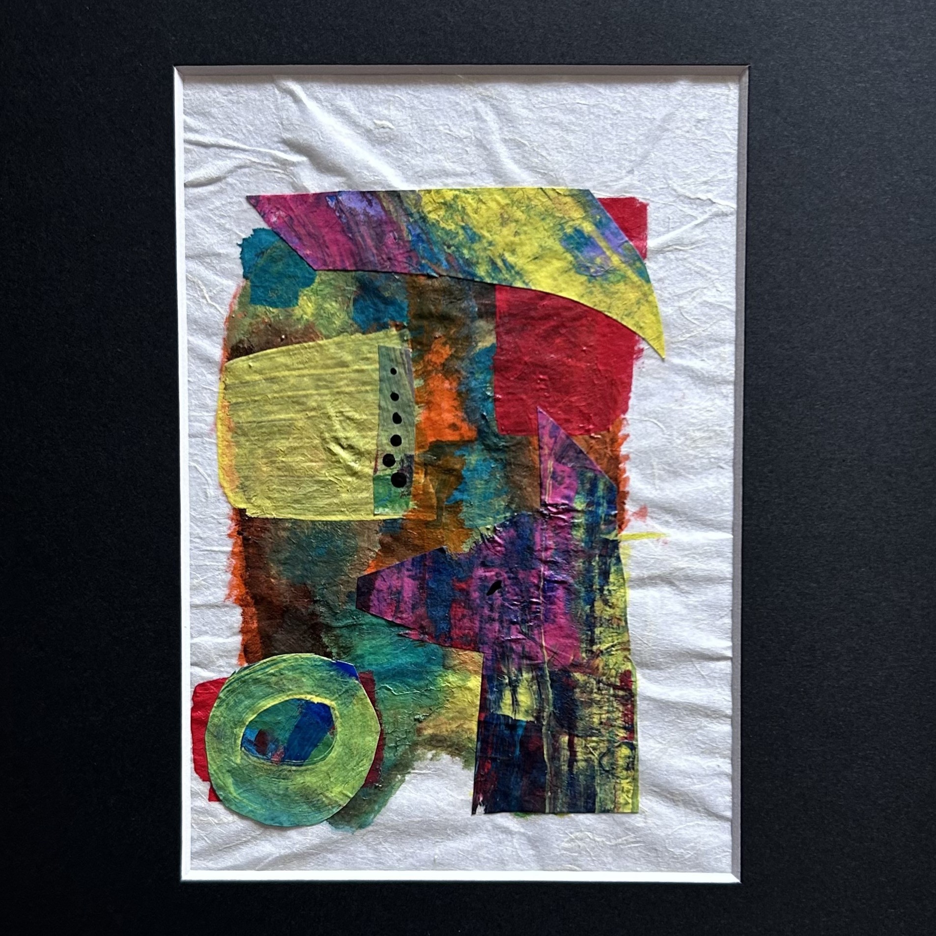 8x10 Matted Abstract Art on Mulberry Rice Paper