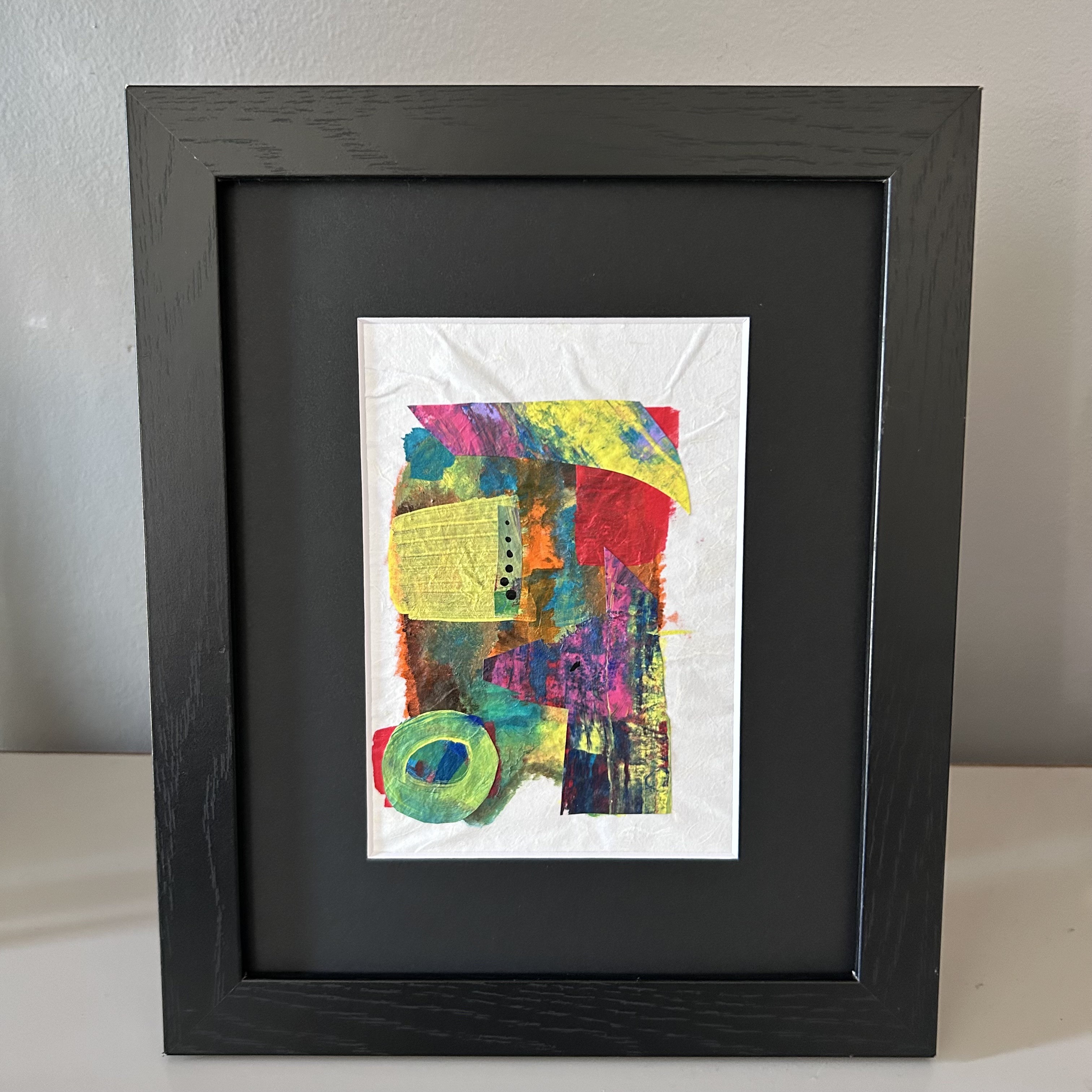8x10 Matted Abstract Art on Mulberry Rice Paper