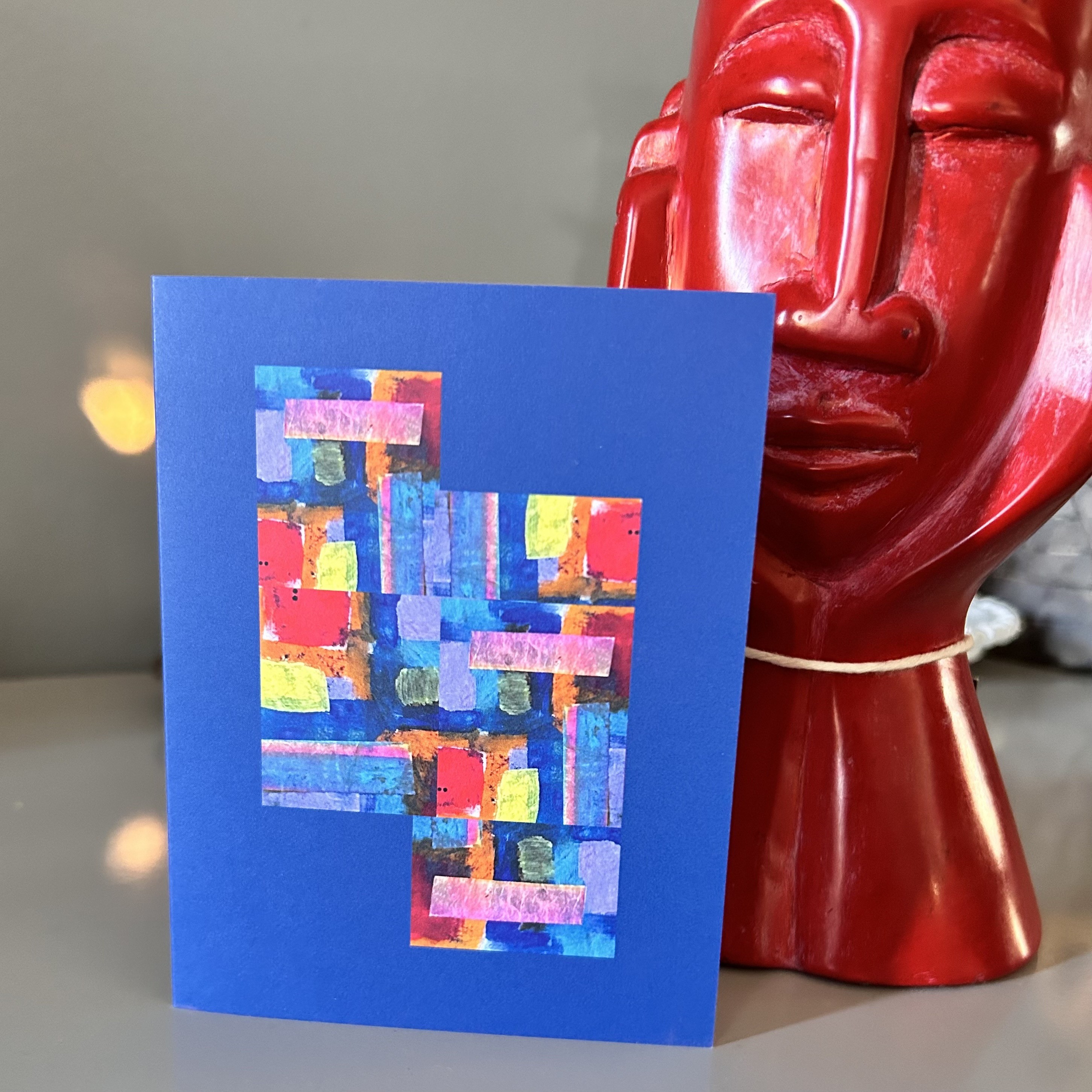 Vibrant Blue Blank Greeting Card