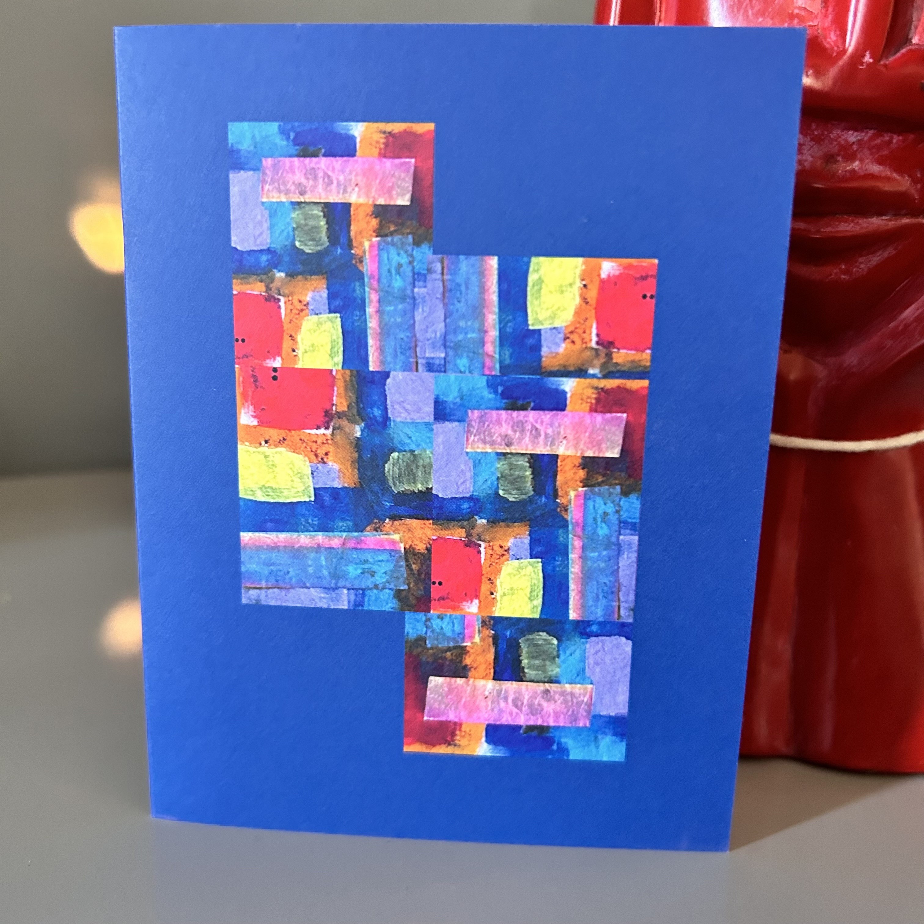 Vibrant Blue Blank Greeting Card