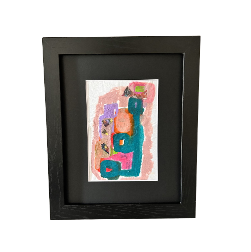 8x10 Matted Abstract Art on Mulberry Rice Paper