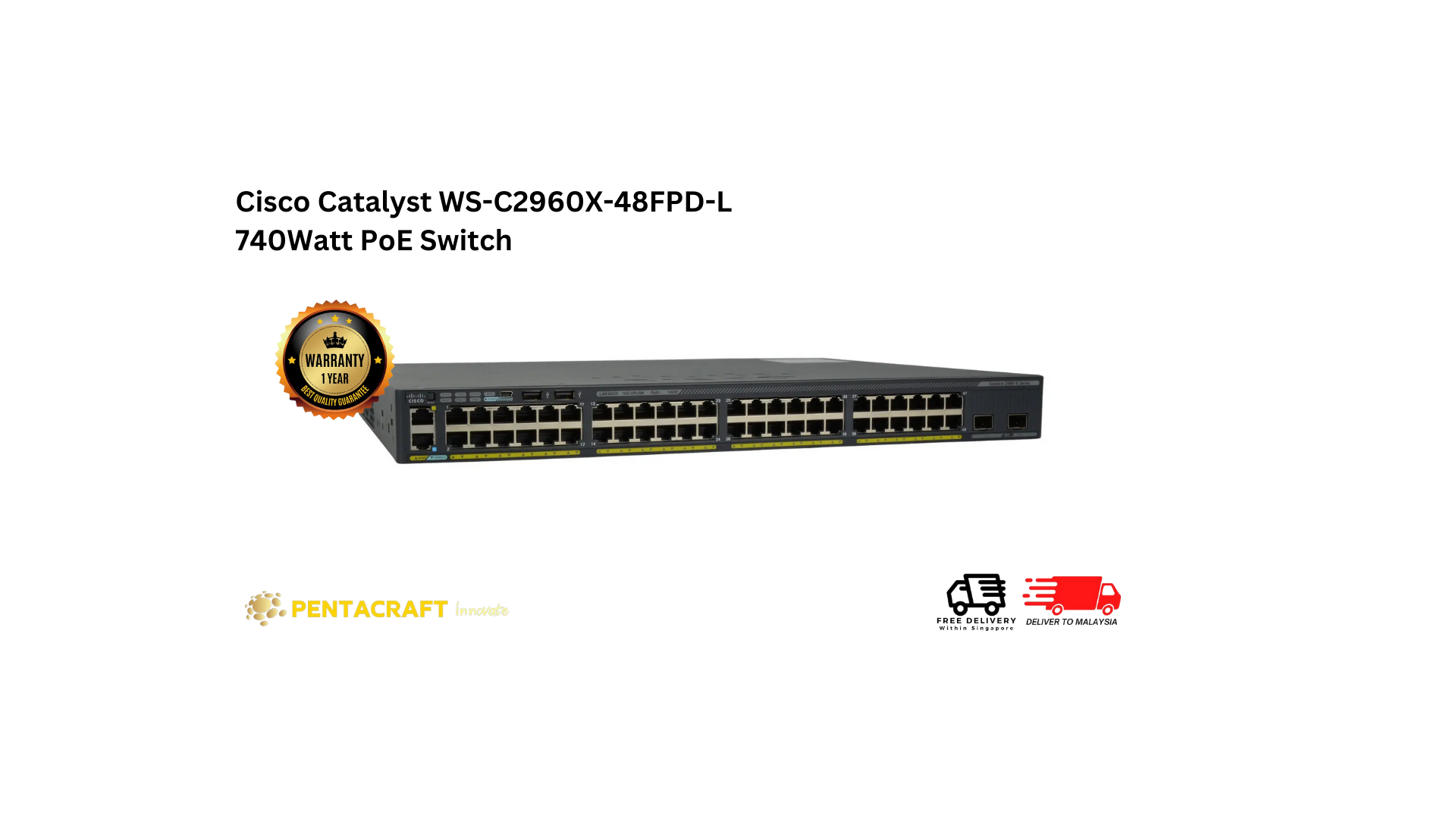 [Refurbished]: Cisco Catalyst WS-C2960X-48FPD-L 48 ports 1Gbps | 2 ports SFP+ | 740w PoE | LAN Base Switch | COD | FREE Delivery