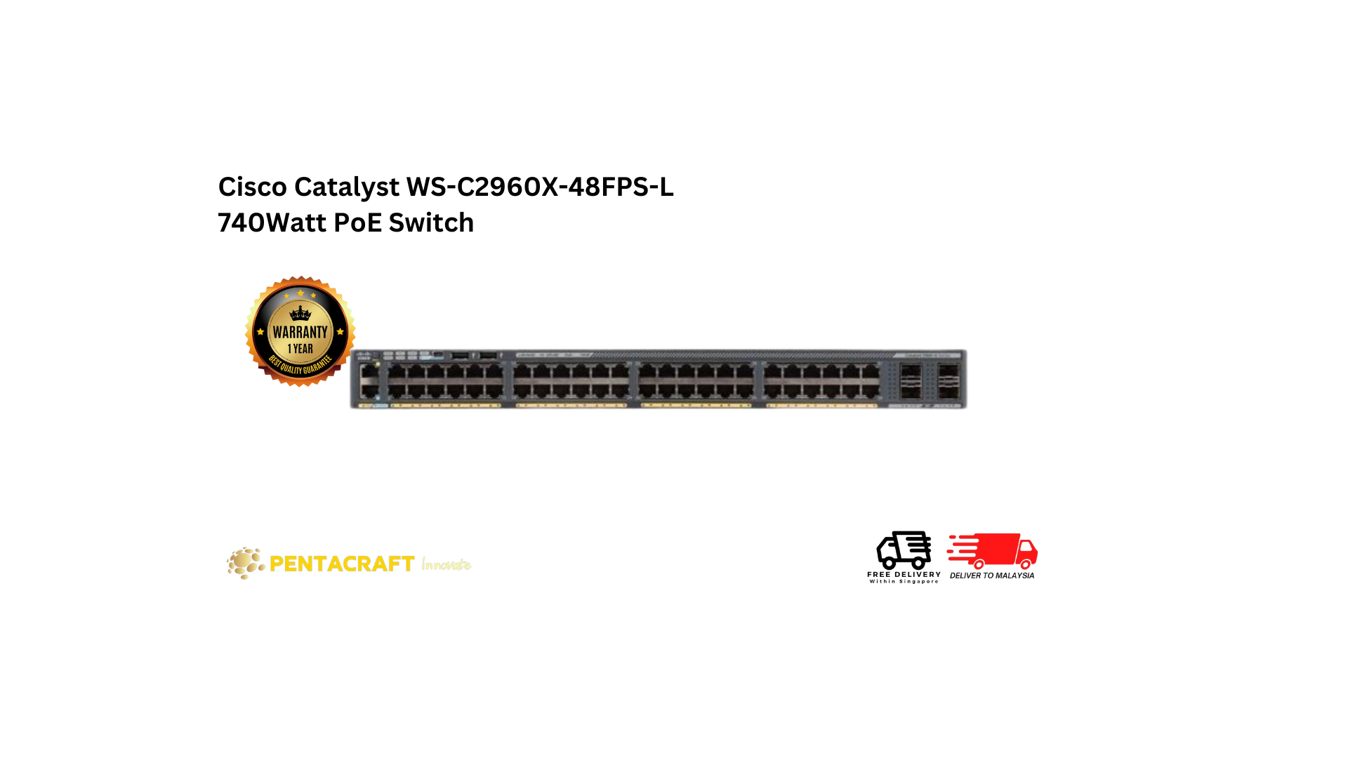 [Refurbished]: Cisco Catalyst WS-C2960X-48FPS-L 48 ports 1Gbps | 4 ports SFP | 740w PoE | LAN Base Switch | COD | FREE Delivery