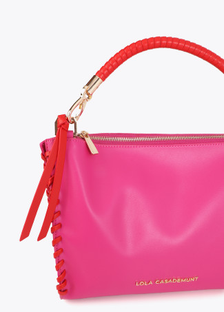 Borsa a mano con dettaglio intrecciato a contrasto