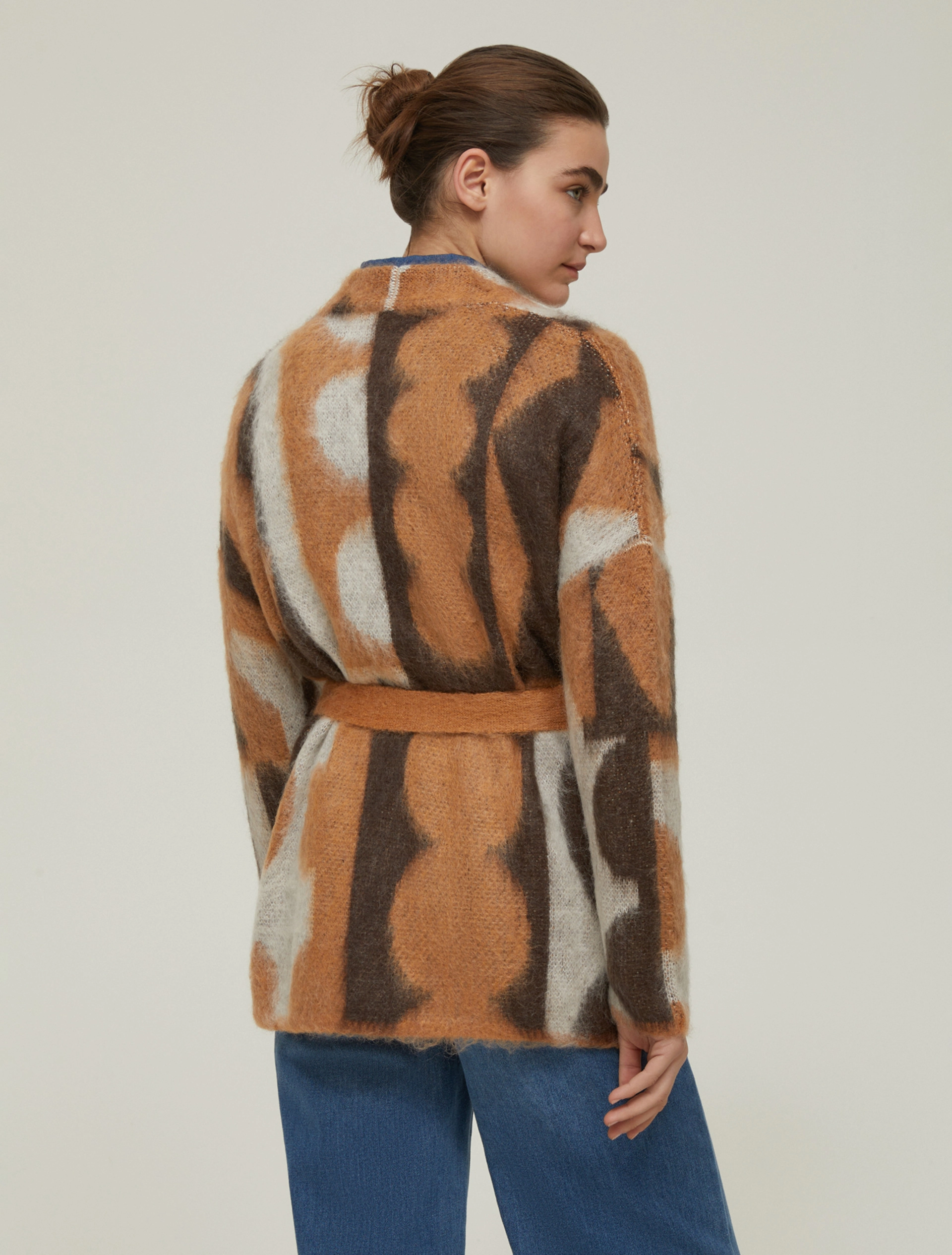 Cardigan in mohair jacquard