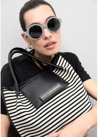 Shopper a righe intrecciate