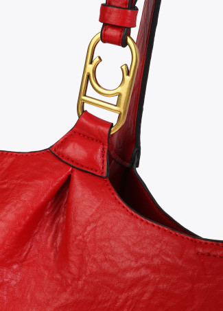 Shopper rossa a pieghe